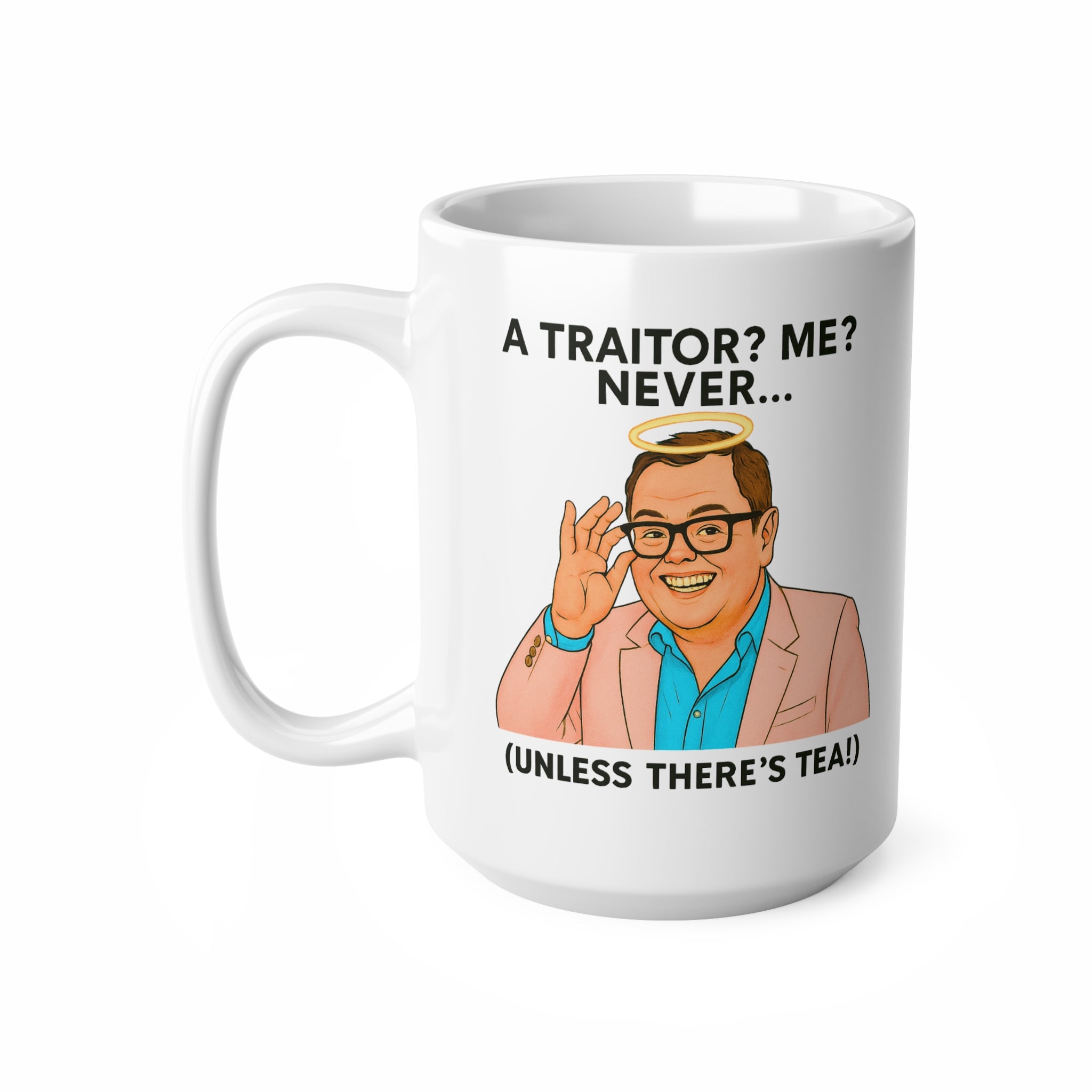 Ultimate Alan Carr Celebrity Traitors Dual Image Pop Art UK Mug | Funny British TV Show Cup | Cheeky Gift for TV Fans