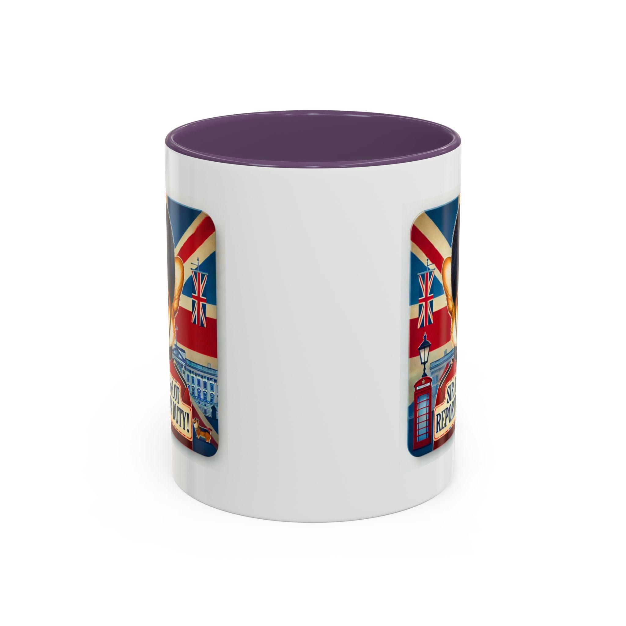 Sir Barks-a-Lot Accent Coffee Mug | Patriotic British Doggy Design | Whimsical 11oz Cup Multiple Colors | Lead & BPA-Free, C-Shaped Handle