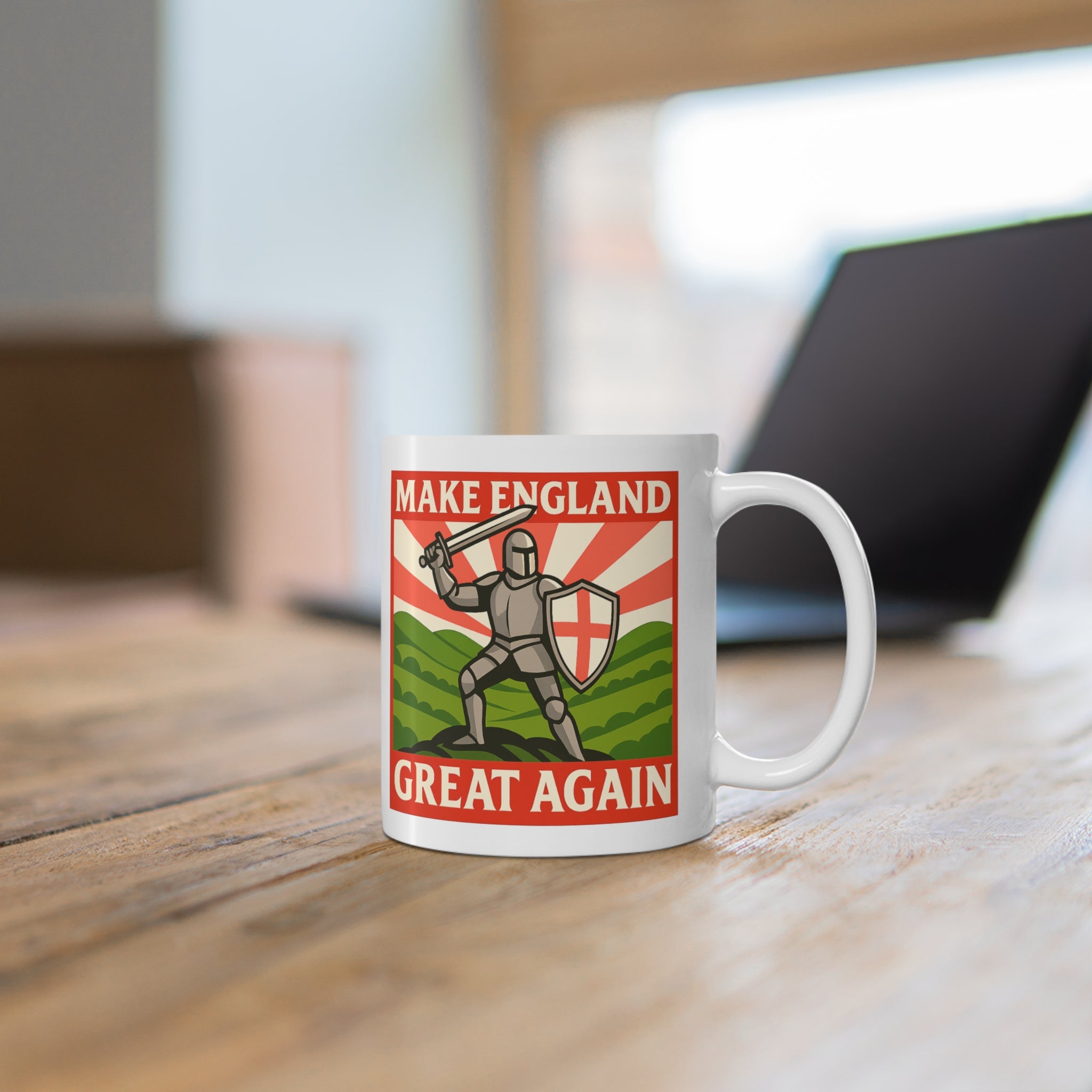 Make England Great Again Mug | Funny St. George Medieval Knight Cup | English Patriot Gift | Epic Coffee & Tea Mug