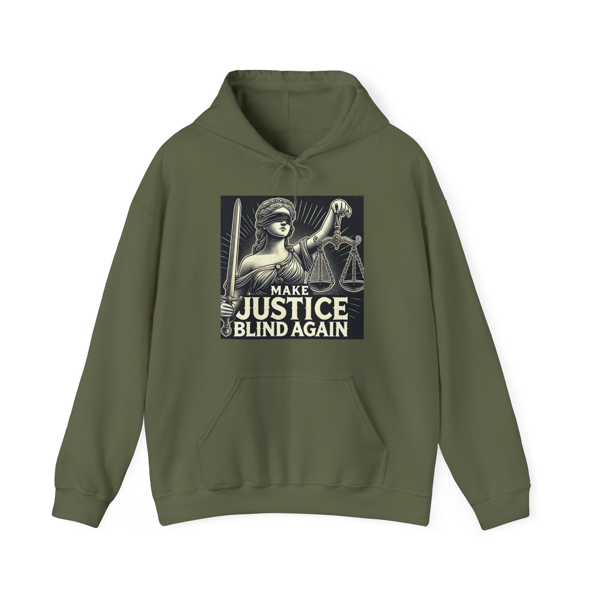 Make Justice Blind Again Unisex Hoodie | Free Speech Sweatshirt, Cozy Fashion, Everyday Wear, Political Apparel