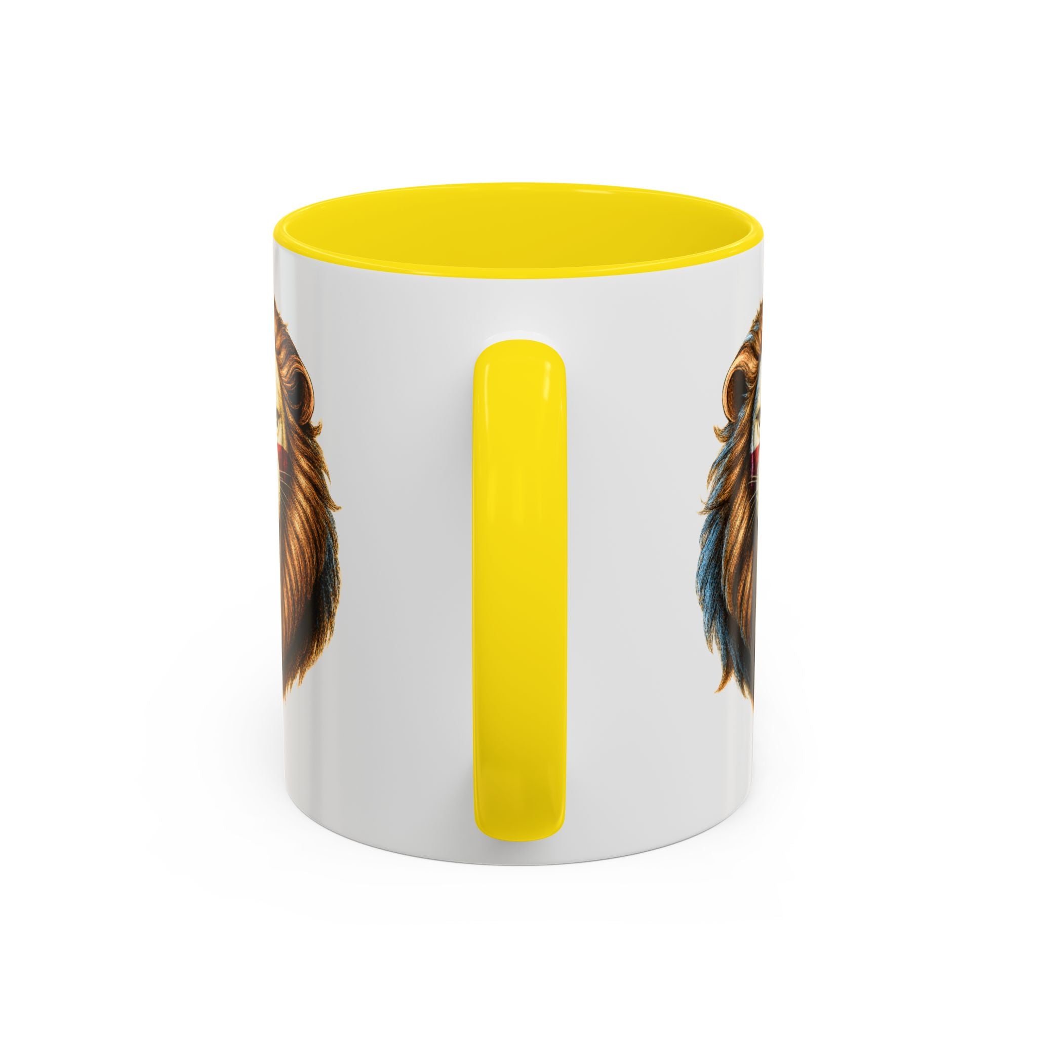 Roaring English Lion Accent Mug | St. George's Cross Patriotic Coffee Cup | Funny Medieval England Gift in Glossy Finish