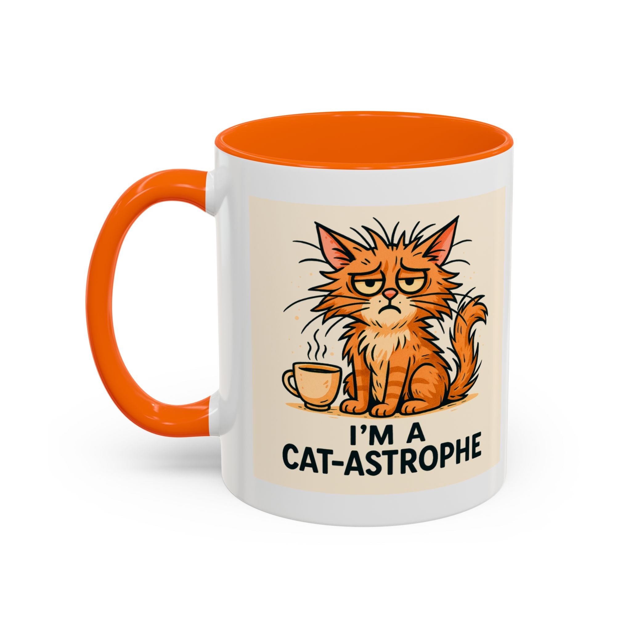 I'm A Cat-astrophe 11oz Mug | Funny Frazzled Cat Coffee Cup | Hot Mess Cat Lover Gift | Microwave & Dishwasher Safe | Whimsical Animal Mug