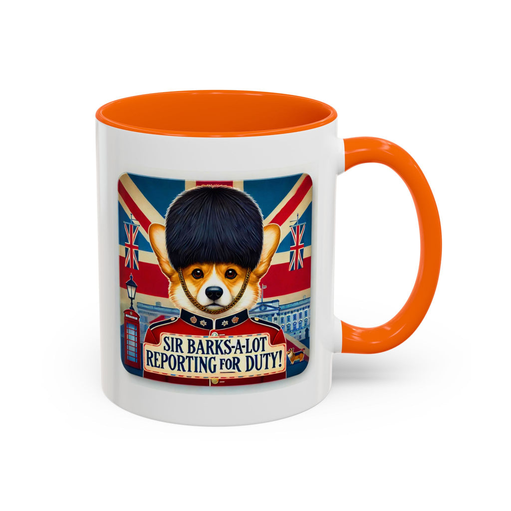 Sir Barks-a-Lot Accent Coffee Mug | Patriotic British Doggy Design | Whimsical 11oz Cup Multiple Colors | Lead & BPA-Free, C-Shaped Handle