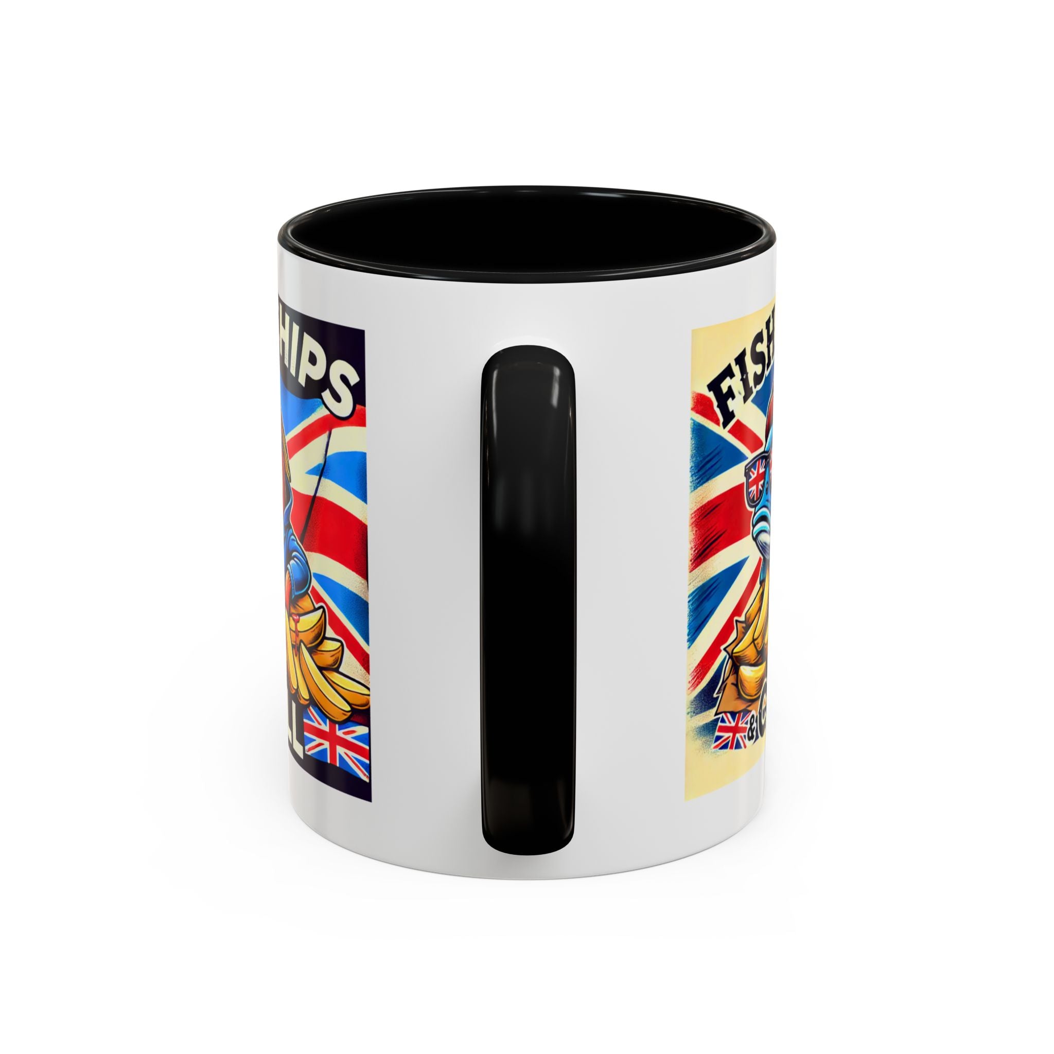 Fish & Chips n Chill Mug | Funny British Coffee Cup | Foodie Gift | Quirky UK Tea Mug | Accent Coffee Cup for Home or Office