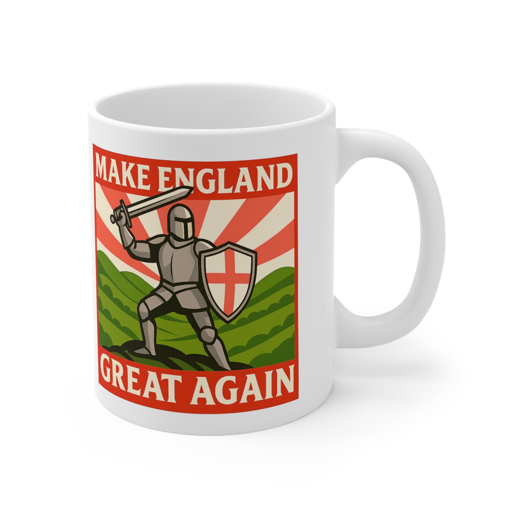 Make England Great Again Mug | Funny St. George Medieval Knight Cup | English Patriot Gift | Epic Coffee & Tea Mug
