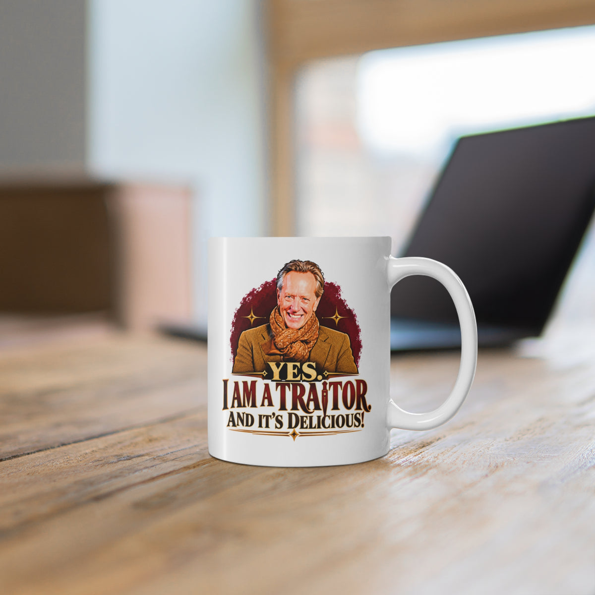 Richard E Grant Yes I Am a Traitor and It's Delicious Celebrity Traitors mug, photo 5