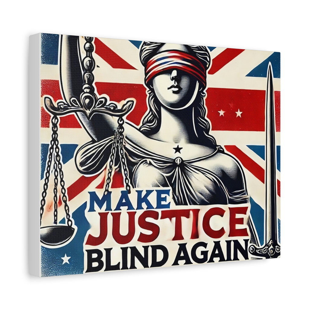 Make Justice Blind Again Wall Art | Canvas Print | Justice Is Blind Wall Decor, Legal Theme Home Decor | Free Speech Equality Artwork