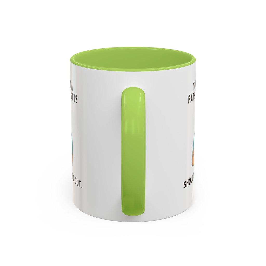 Should've Pulled Out - Funny Father's Day 11oz Accent Mug | Sarcastic Dad Cup with Colored Interior Handle
