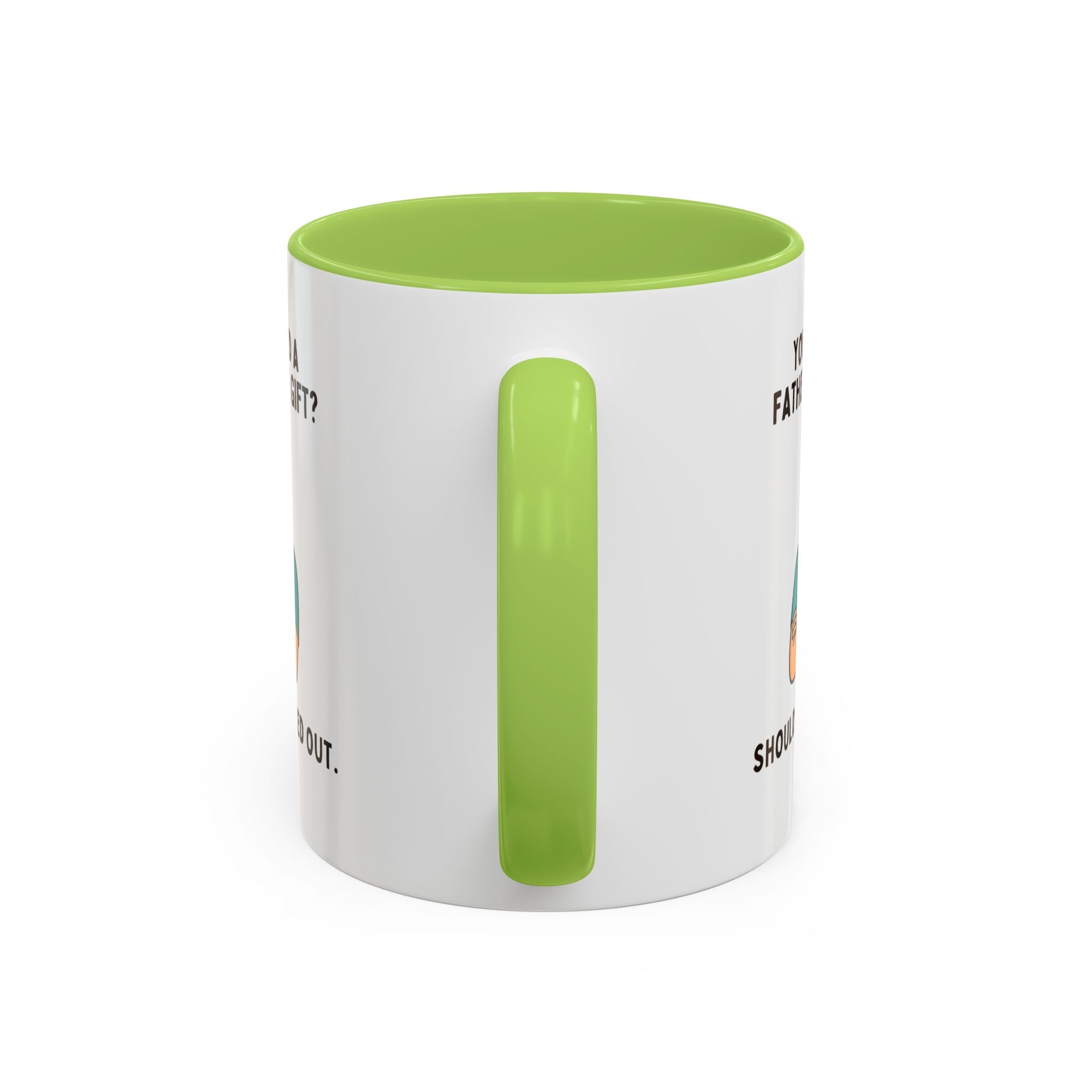 Should've Pulled Out - Funny Father's Day 11oz Accent Mug | Sarcastic Dad Cup with Colored Interior Handle