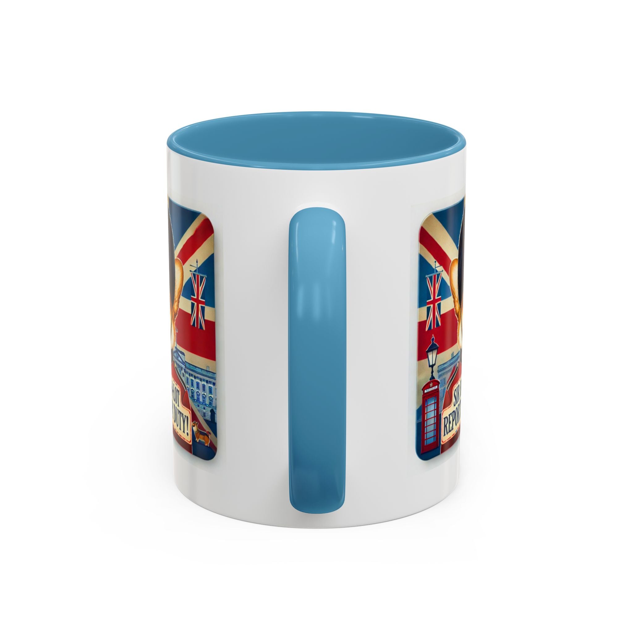 Sir Barks-a-Lot Accent Coffee Mug | Patriotic British Doggy Design | Whimsical 11oz Cup Multiple Colors | Lead & BPA-Free, C-Shaped Handle