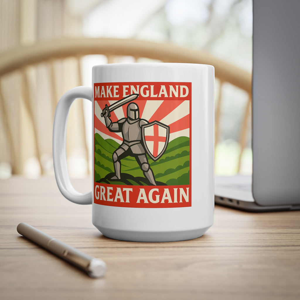 Make England Great Again Mug | Funny St. George Medieval Knight Cup | English Patriot Gift | Epic Coffee & Tea Mug