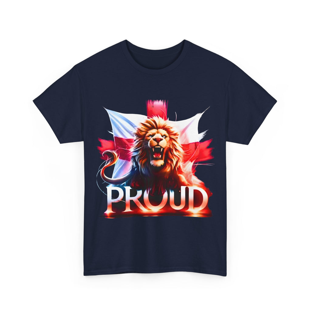 Proud Lion Unisex Cotton Tee (Transparent Background) | English Patriot Shirt | MEGA | Patriotic UK T-Shirt | National Pride Rally Merch