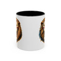 Roaring English Lion Accent Mug | St. George's Cross Patriotic Coffee Cup | Funny Medieval England Gift in Glossy Finish