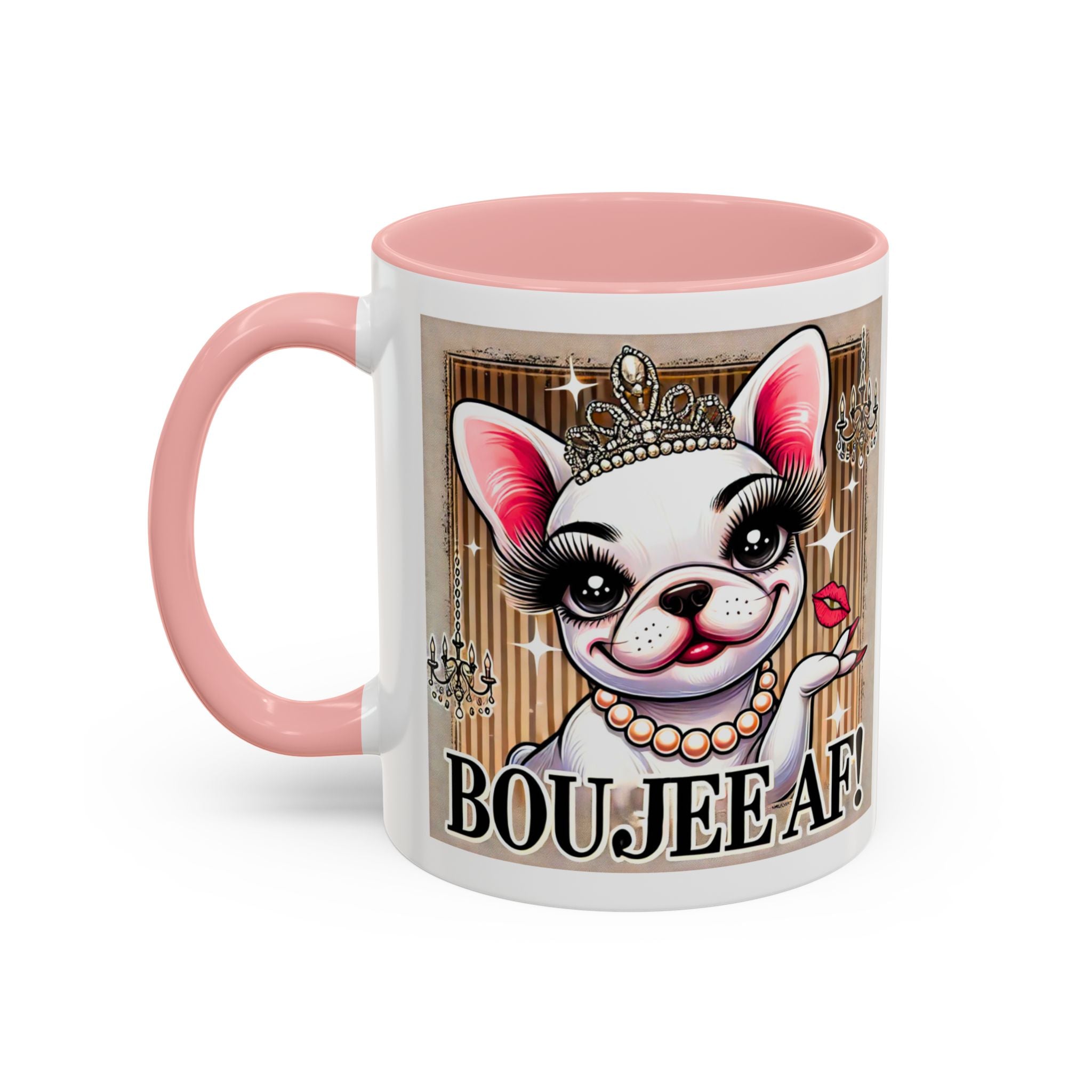 BOUJEE AF Frenchie Mug | 11oz Cute Ceramic Coffee Cup Gift for Animal Lovers | French Bulldog Novelty Mug