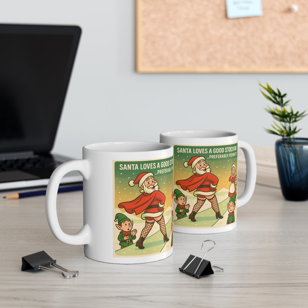 Santa Loves A Good Stocking Cup | Bad Santa Christmas Mugs, Rude, Offensive, Funny