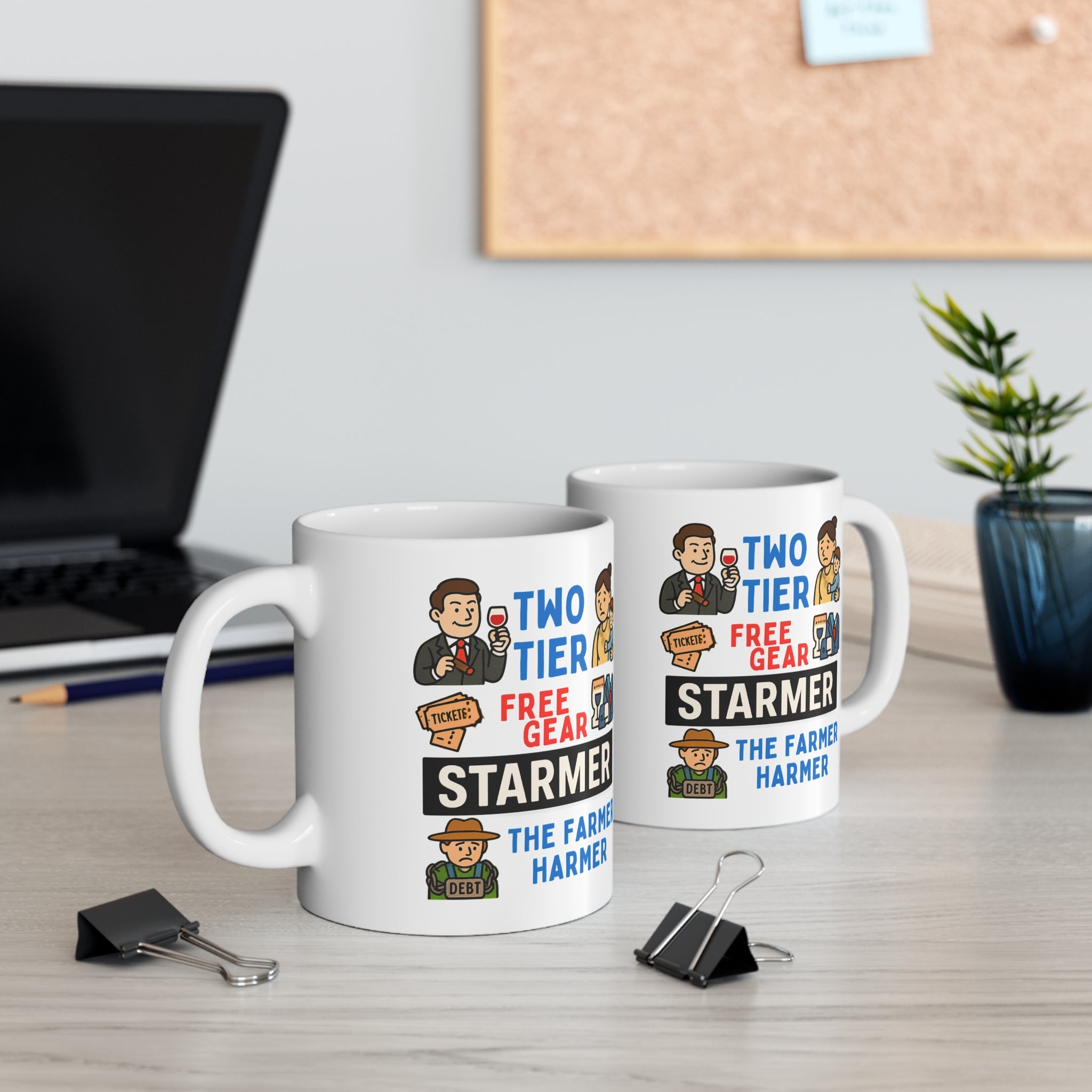 Two Tier Keir Starmer Parody Mug | Funny Political Satire Coffee Cup | Free Speech Patriotic UK Freedom Meme Gift | 11oz & 15oz Ceramic