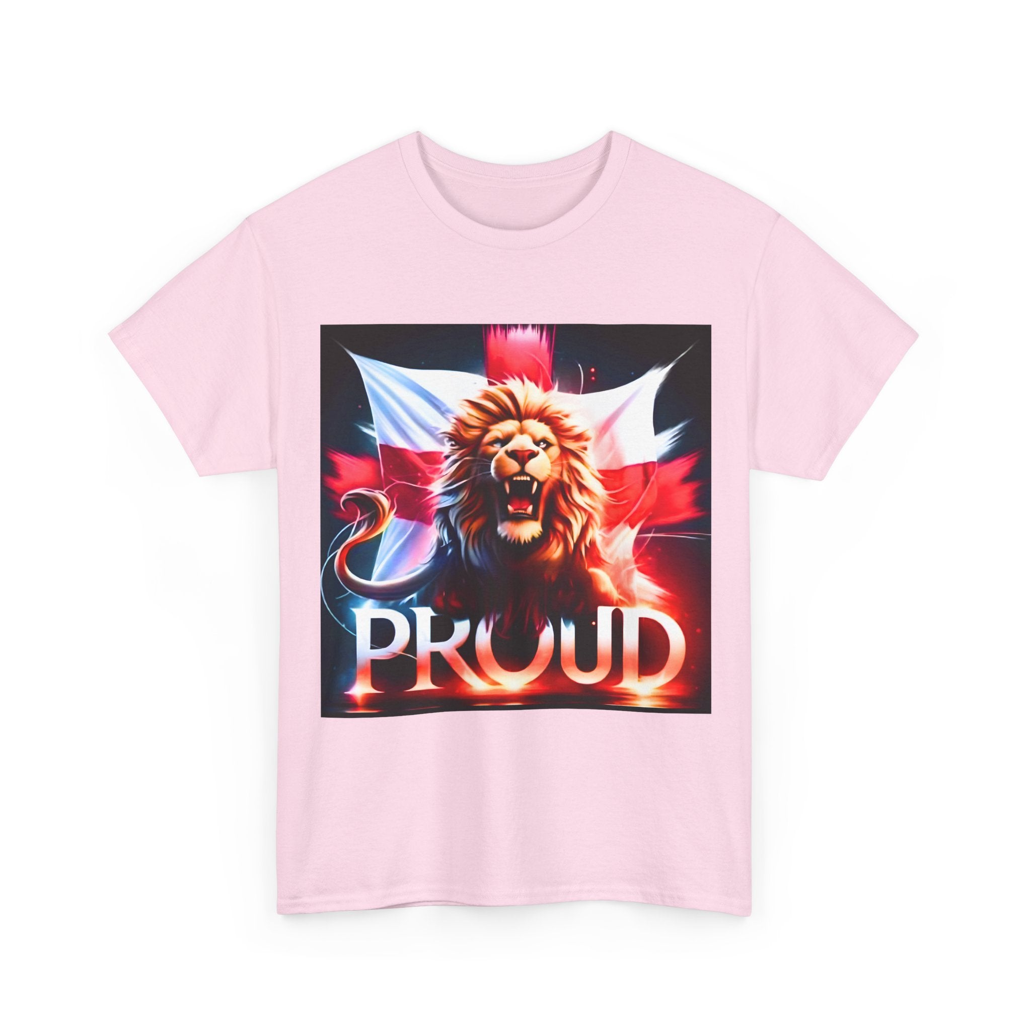 Proud Lion Unisex Cotton Tee | English Patriot Shirt | MEGA | Patriotic UK T-Shirt | Statement Shirt | National Pride Rally Merch