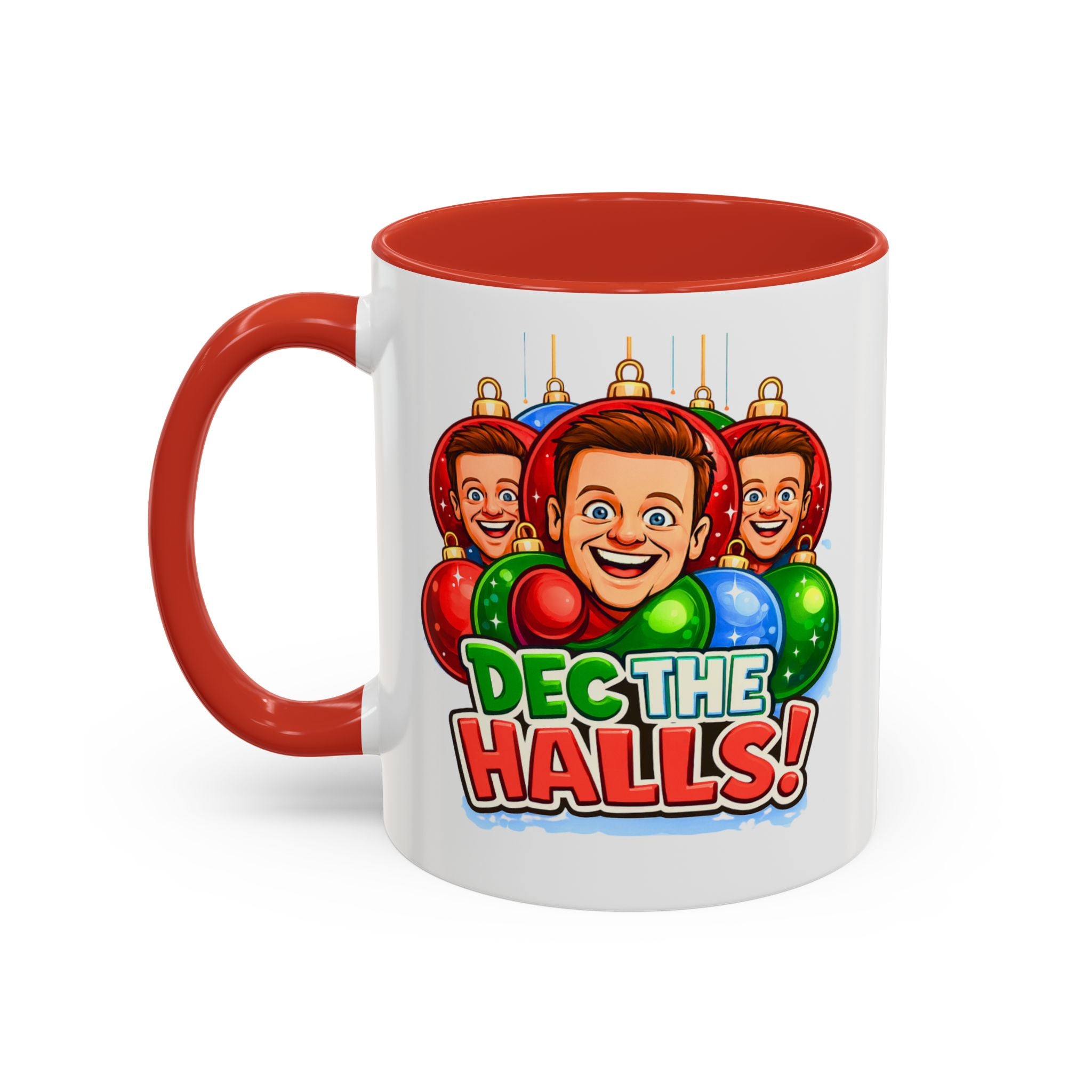 Funny Christmas Pun Mug for UK Comedy Duo Fans | Dec the Halls and Anta Claus Design