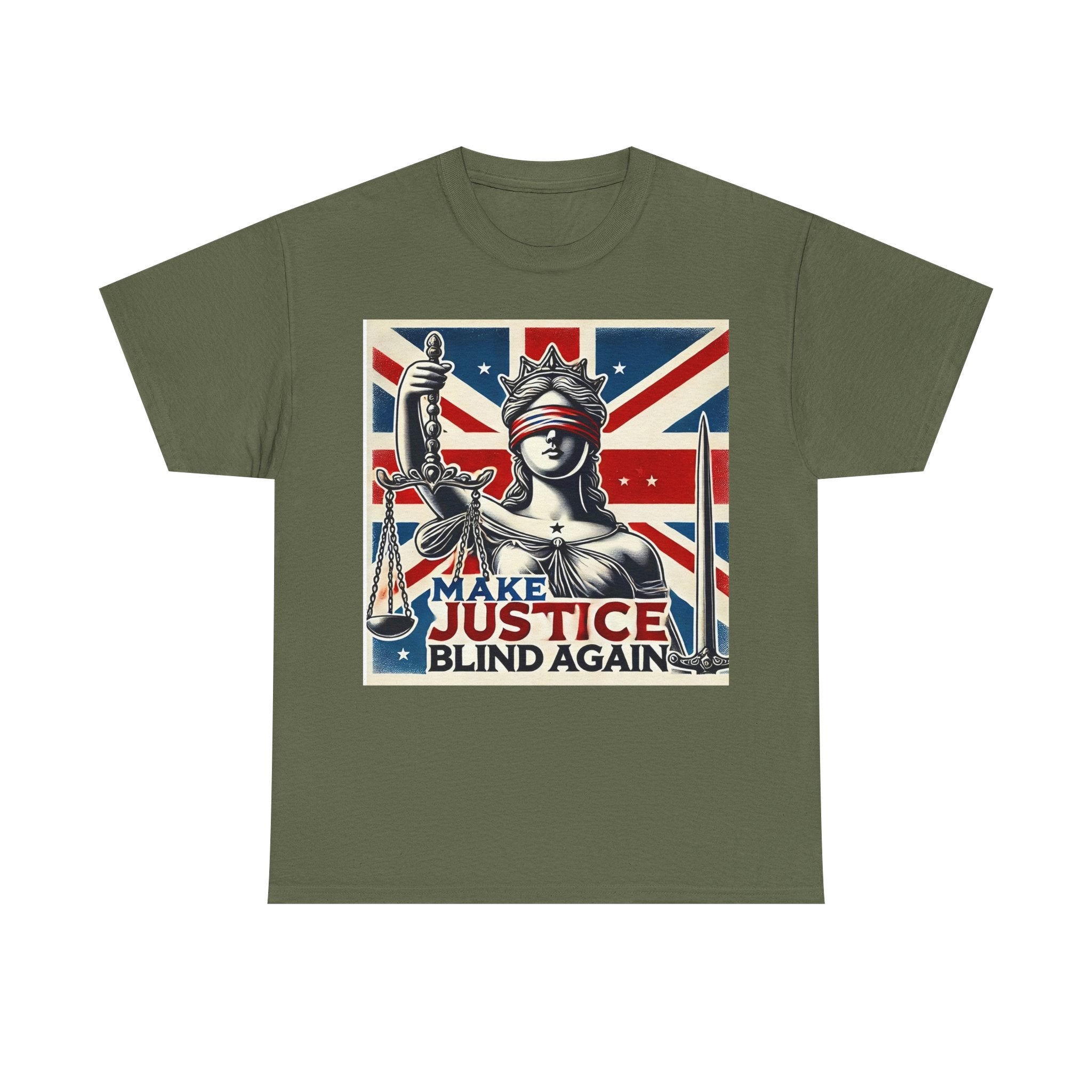 Make Justice Blind Again - Unisex T-shirt, Free Speech Rally Tee, Political Statement Protest Shirt
