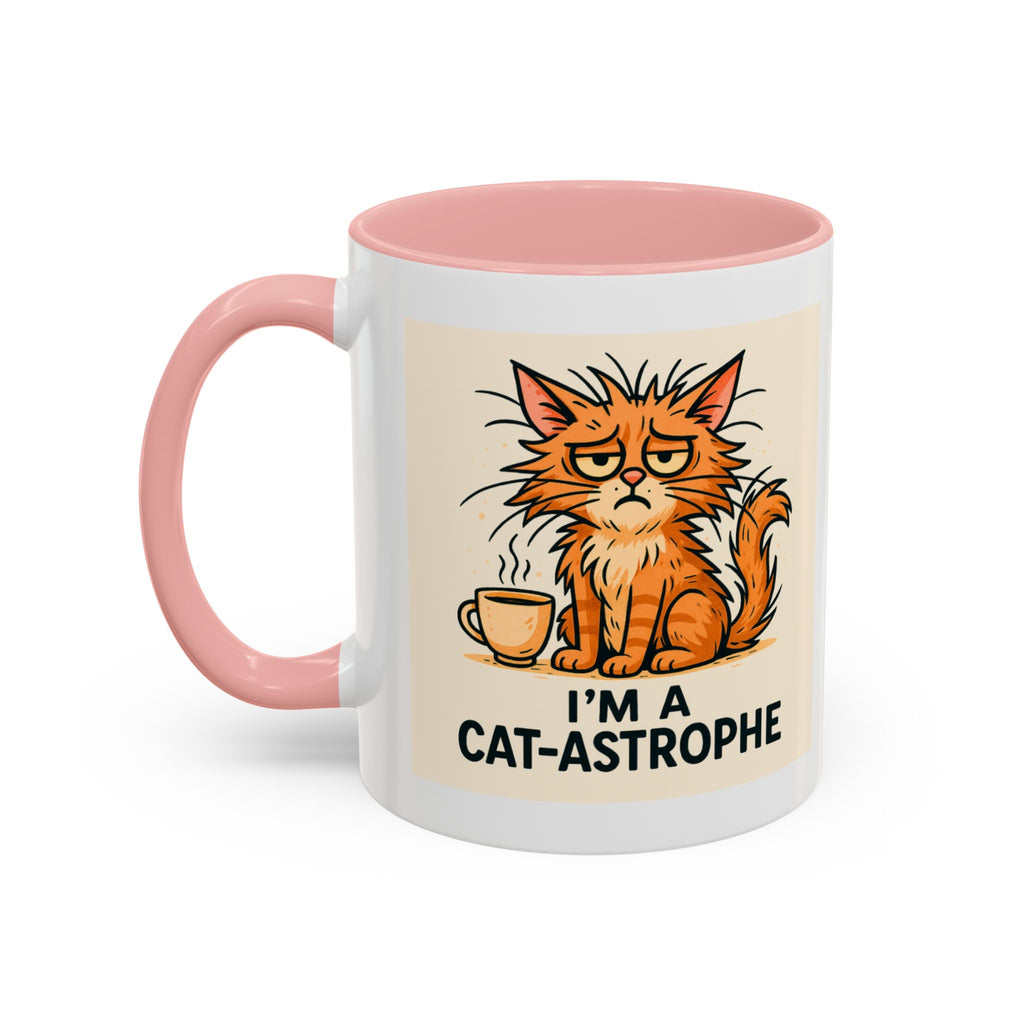 I'm A Cat-astrophe 11oz Mug | Funny Frazzled Cat Coffee Cup | Hot Mess Cat Lover Gift | Microwave & Dishwasher Safe | Whimsical Animal Mug