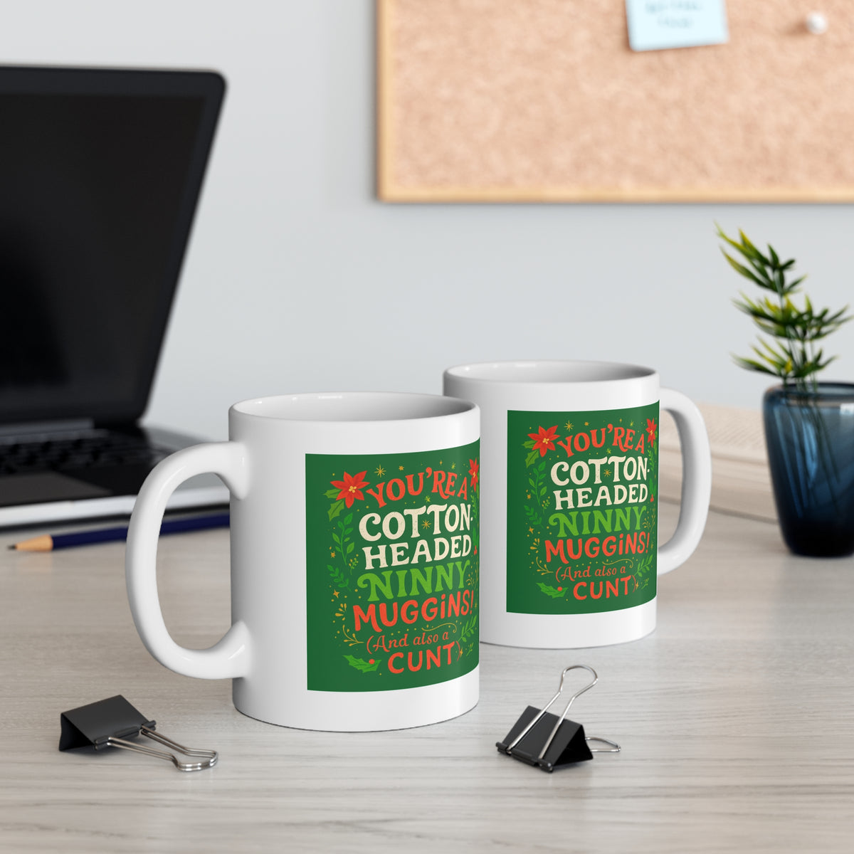 Rude Cotton Headed Ninny Muggins Elf Christmas mug, photo 5