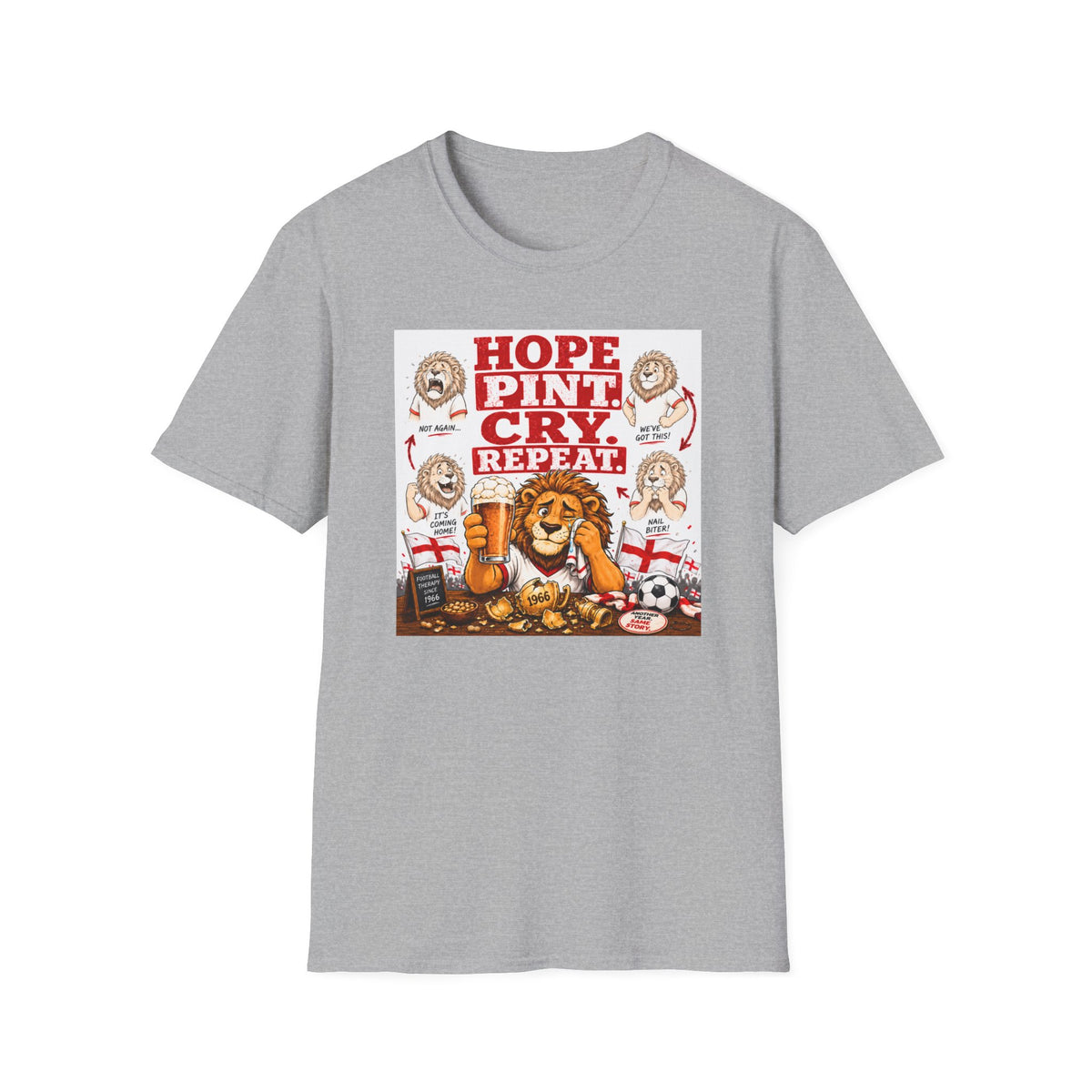 Three Lions Hope Pint Cry Repeat England football t-shirt, photo 3