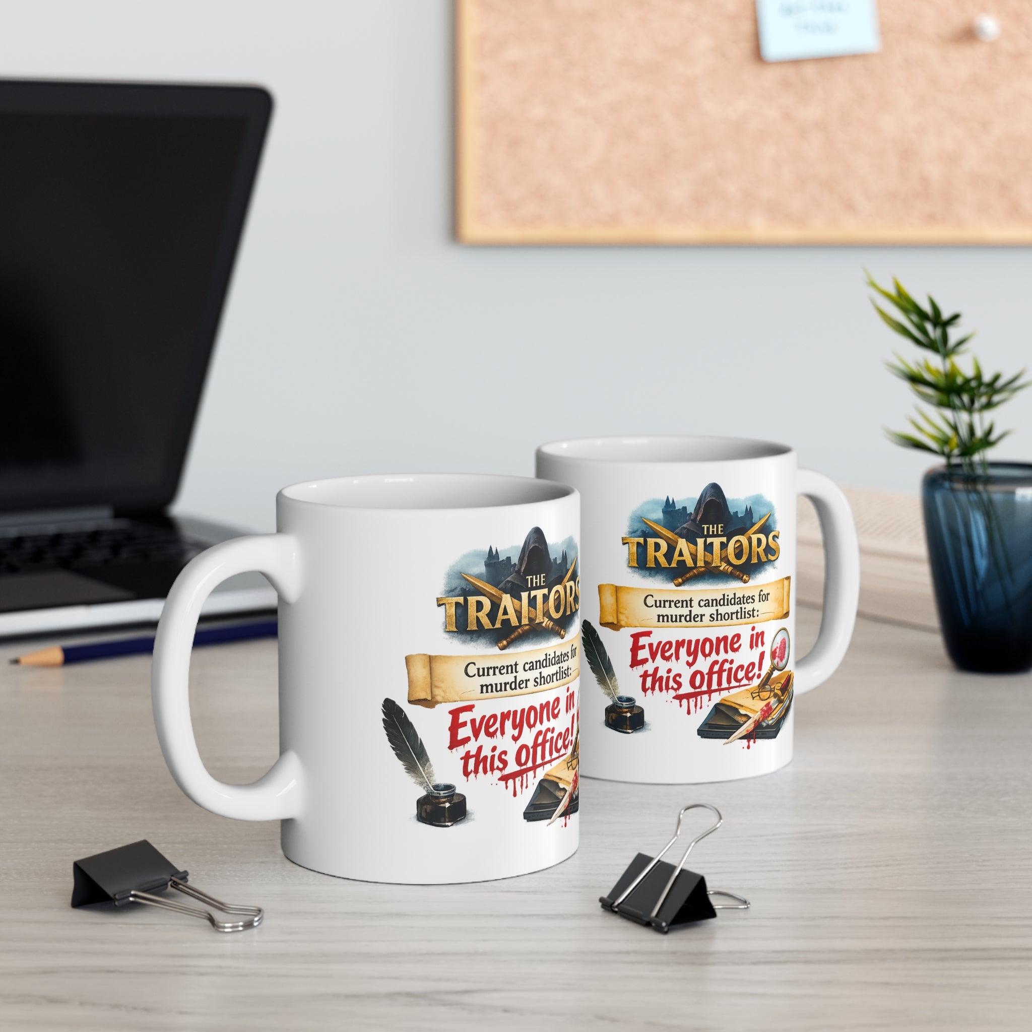 Funny Traitors Mug - Murder Shortlist: Everyone in This Office Mug | Funny British TV Show Cup | Cheeky Gift for Tea Lovers