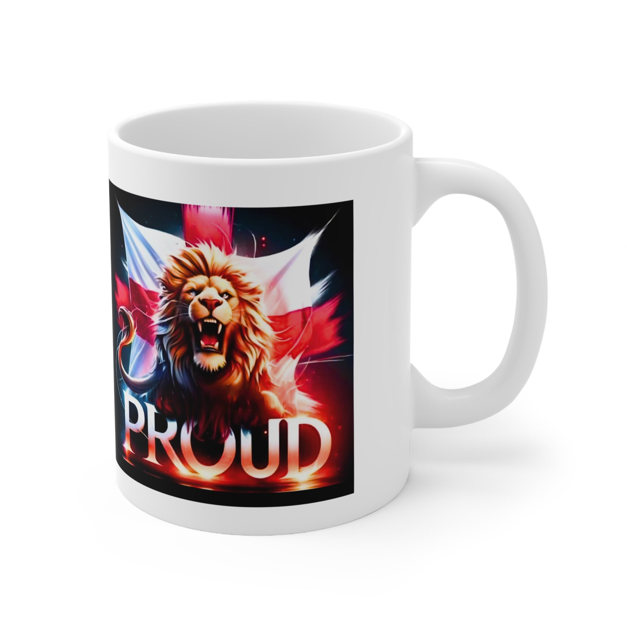 English Lion Patriot Mug | England Flag Coffee Cup | National Pride Gift | St. George's Cross England Tea Mug