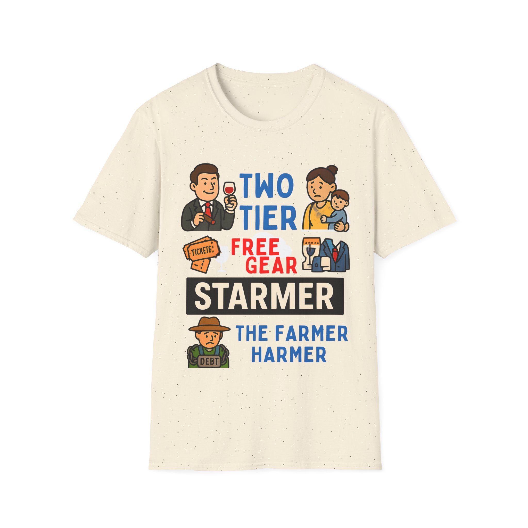 Two Tier Keir Starmer Parody T-Shirt | Funny Political Satire Unisex Tee | Free Speech & Patriotic Freedom Meme Shirt