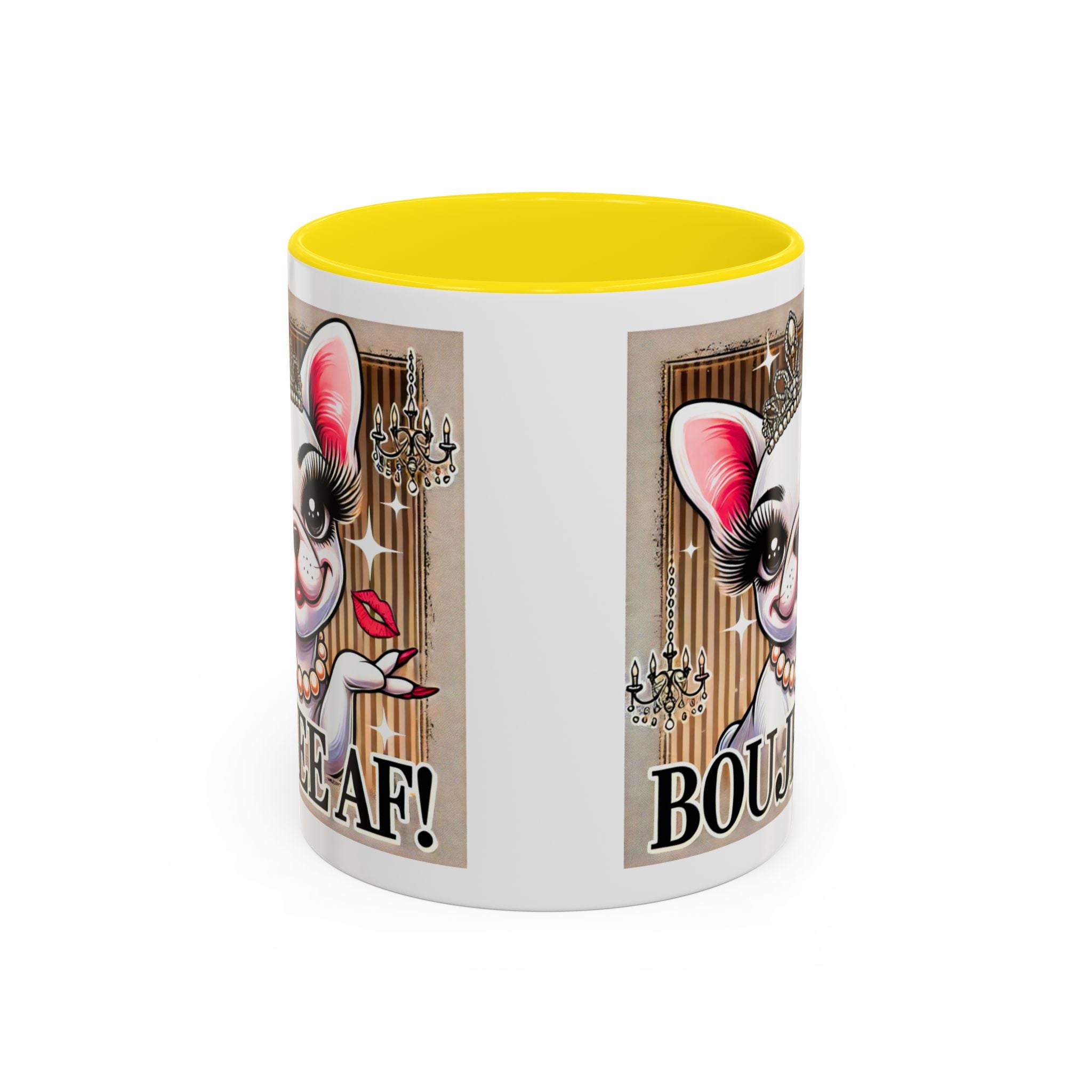 BOUJEE AF Frenchie Mug | 11oz Cute Ceramic Coffee Cup Gift for Animal Lovers | French Bulldog Novelty Mug