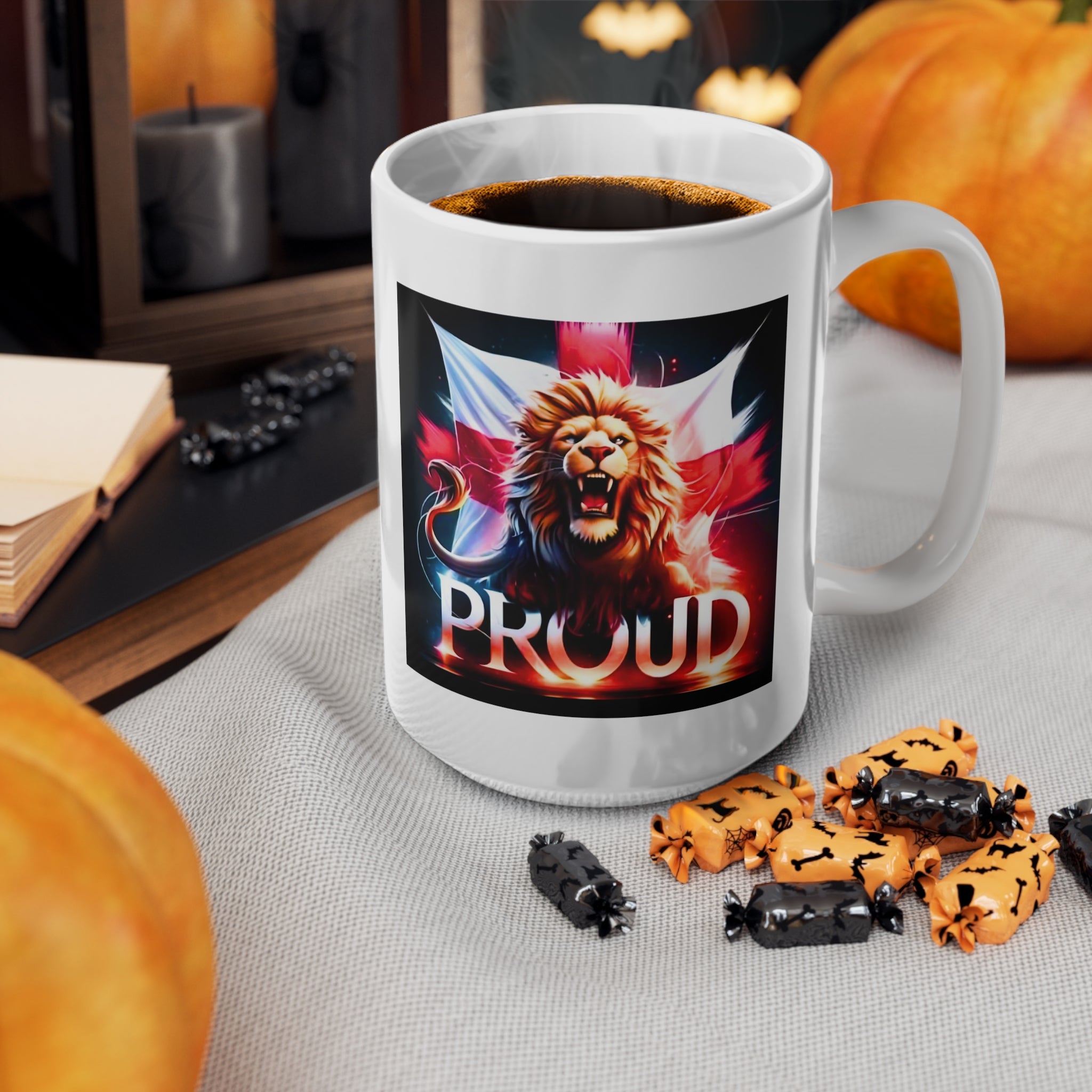 English Lion Patriot Mug | England Flag Coffee Cup | National Pride Gift | St. George's Cross England Tea Mug