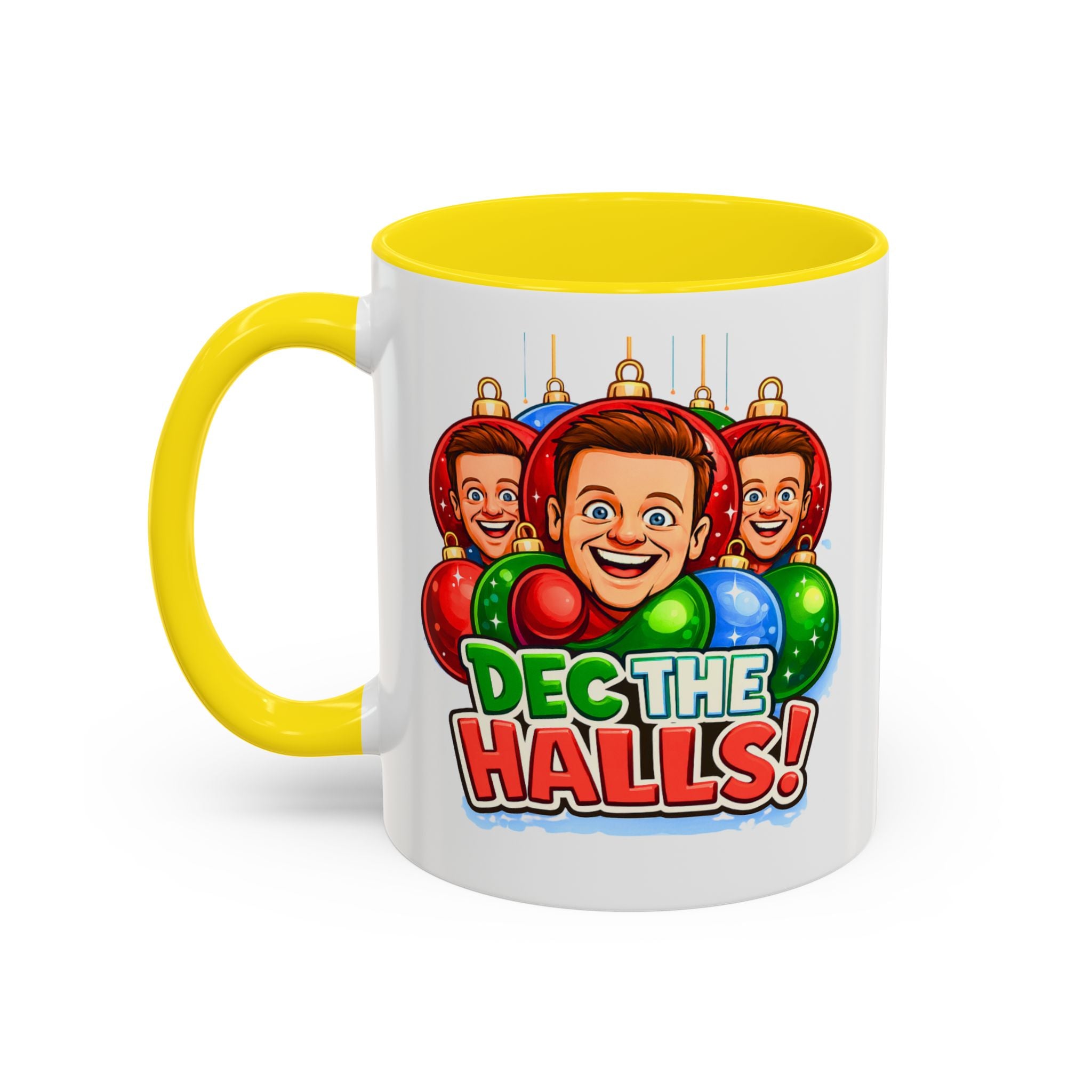 Funny Christmas Pun Mug for UK Comedy Duo Fans | Dec the Halls and Anta Claus Design