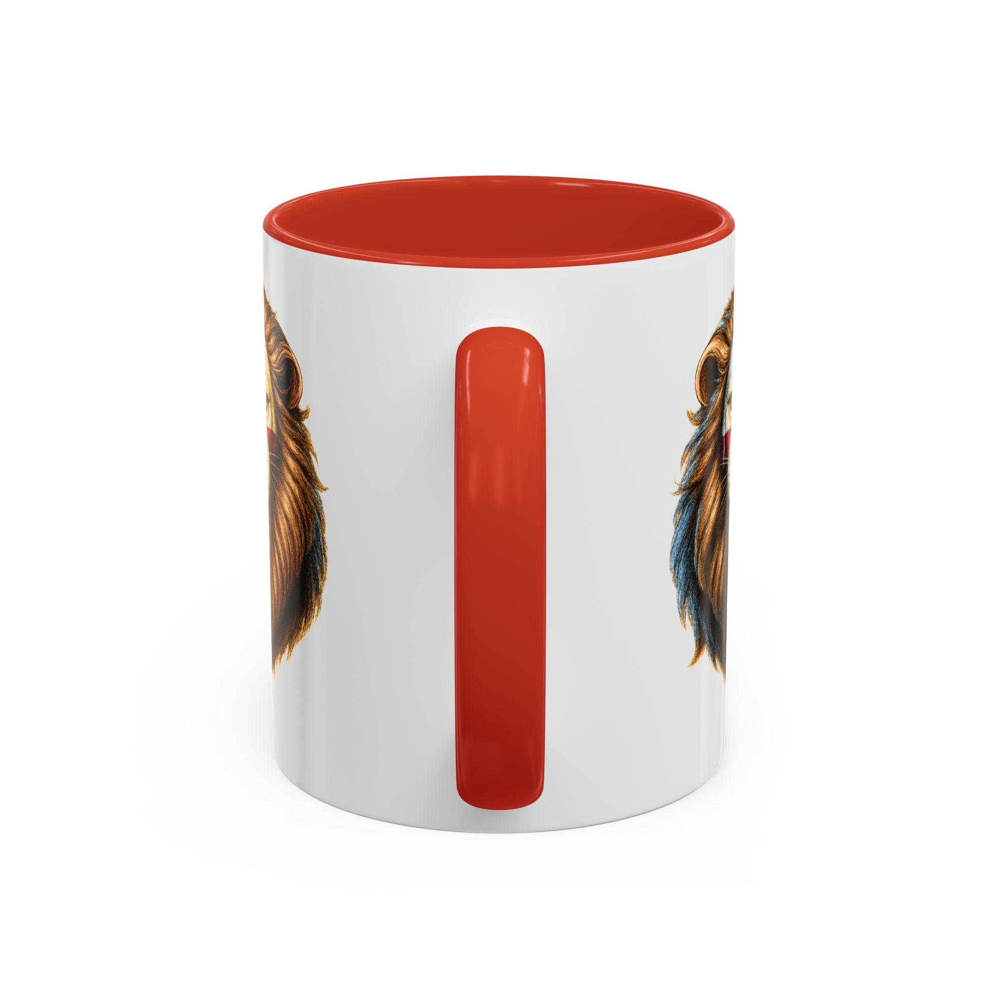 Roaring English Lion Accent Mug | St. George's Cross Patriotic Coffee Cup | Funny Medieval England Gift in Glossy Finish