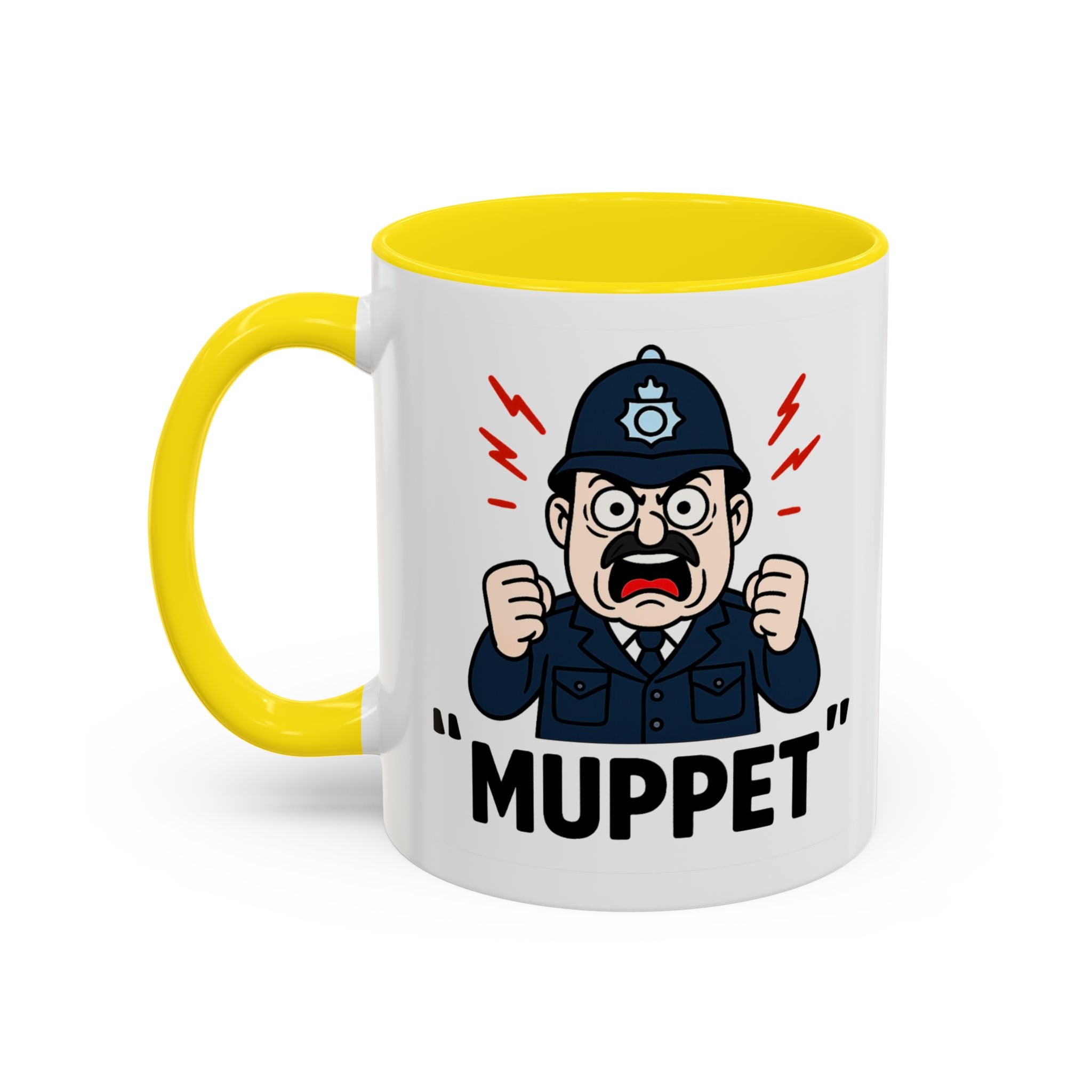 MUPPET Policeman Parody Coffee Cup | 11oz Funny Meme Mug | Free Speech Satire Gift | UK Gag Gift
