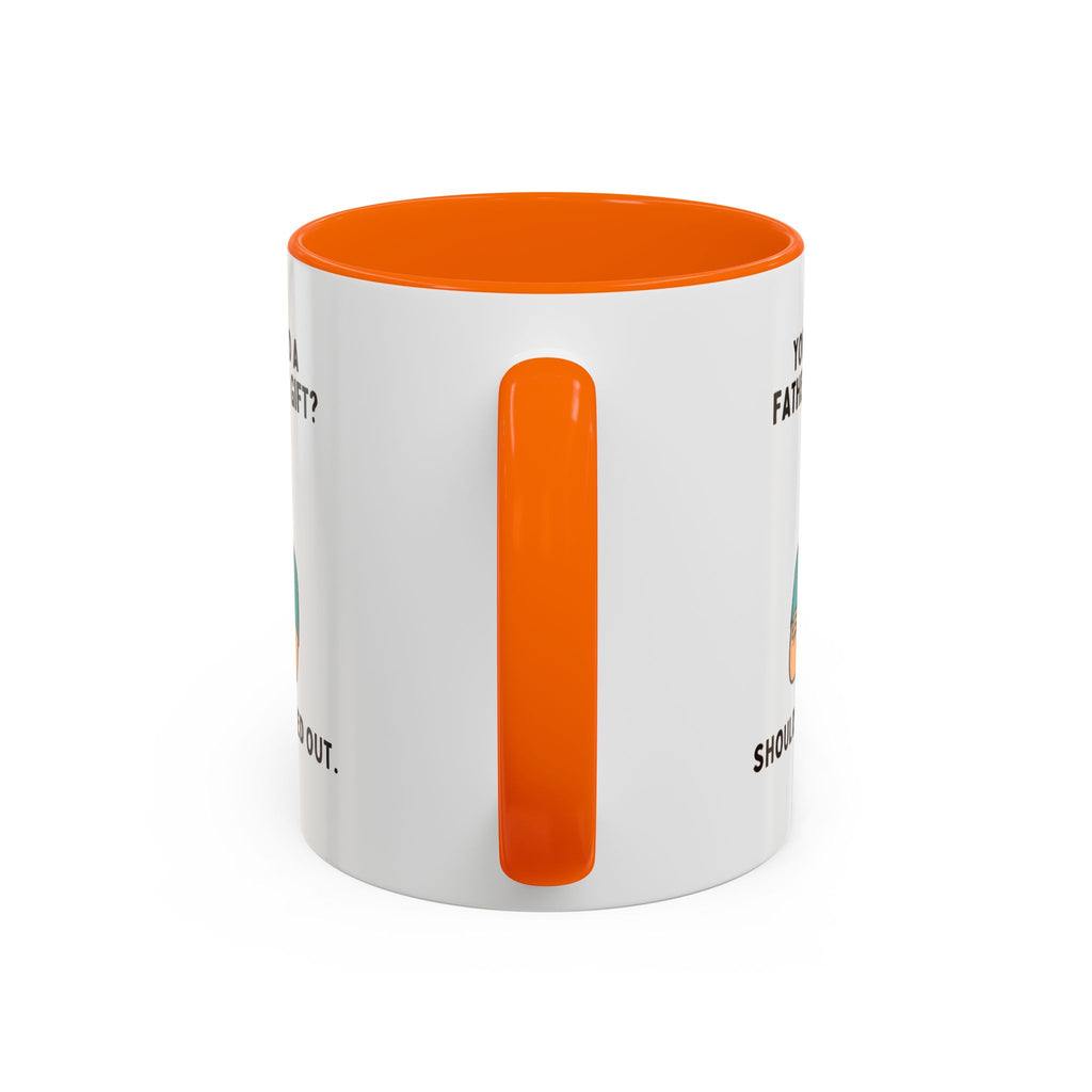 Should've Pulled Out - Funny Father's Day 11oz Accent Mug | Sarcastic Dad Cup with Colored Interior Handle