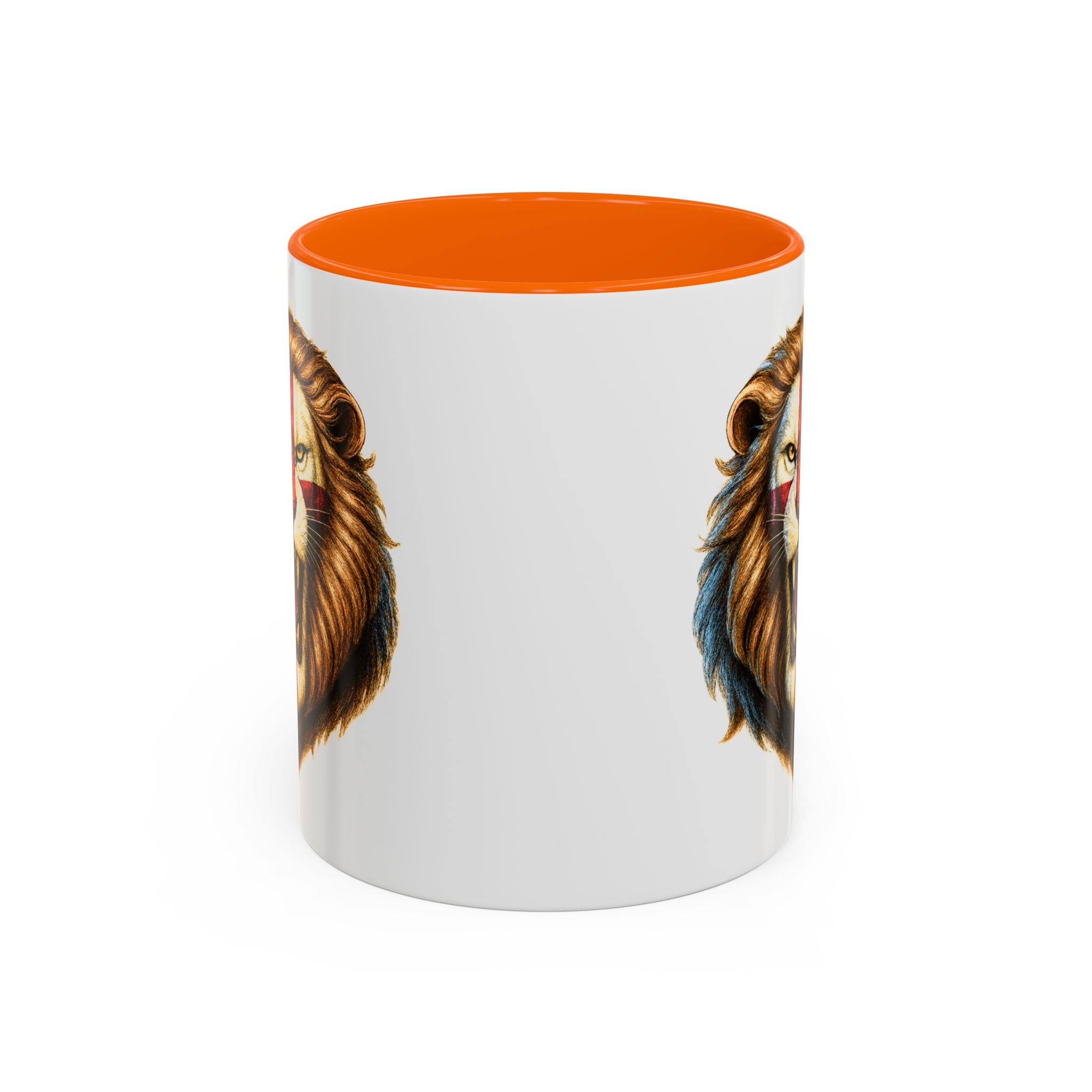 Roaring English Lion Accent Mug | St. George's Cross Patriotic Coffee Cup | Funny Medieval England Gift in Glossy Finish