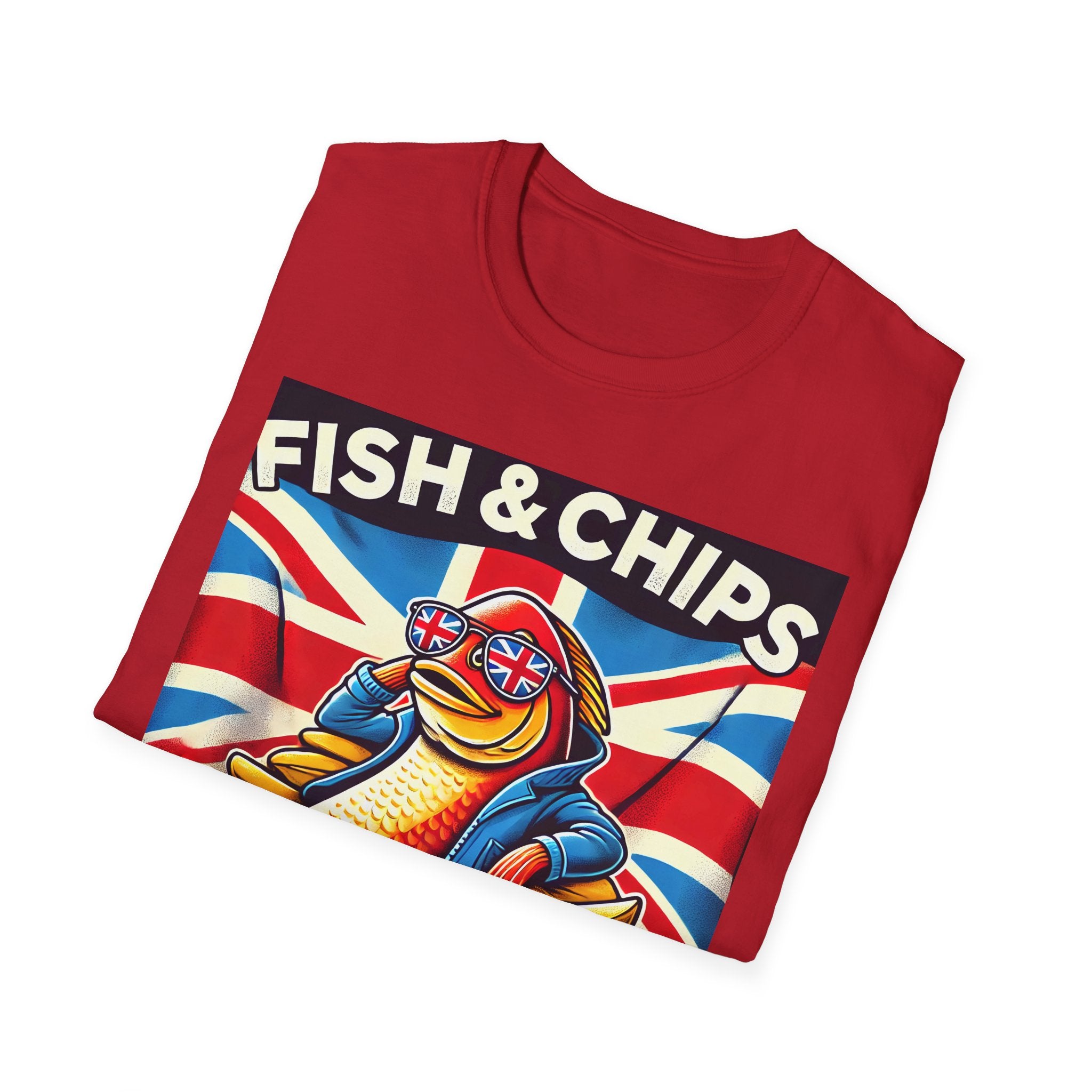 Fish & Chips n Chill Unisex T-Shirt | The Ultimate British Foodie Tee | Funny Pub Festival Wear | Gift for Food Lovers | UK Banter Apparel