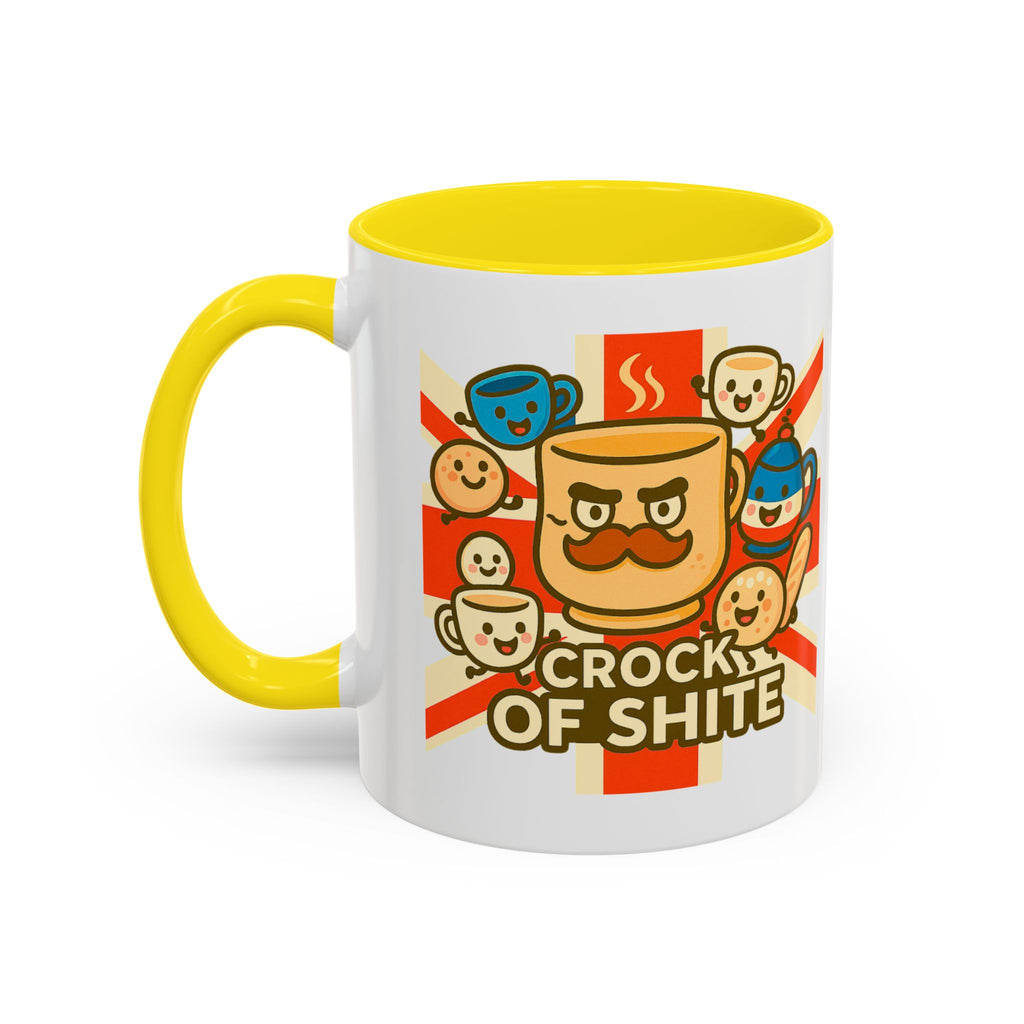 Crock of Shite Mug | Funny British Humour Teacup Cartoon | UK Patriot Banter Gift, Quirky Novelty Coffee Cup 11oz