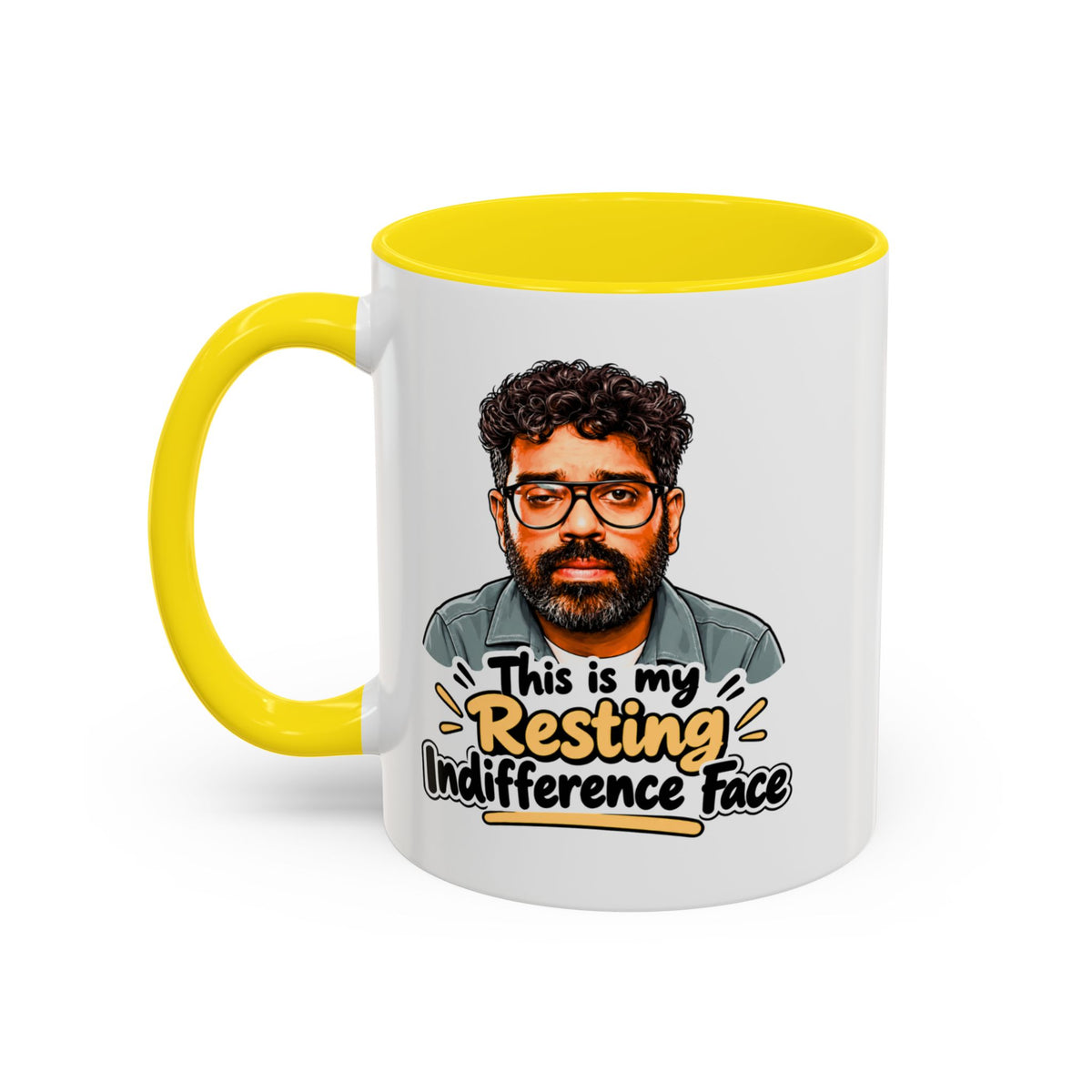 Romesh Ranganathan resting indifference face Celebrity Traitors mug, photo 3