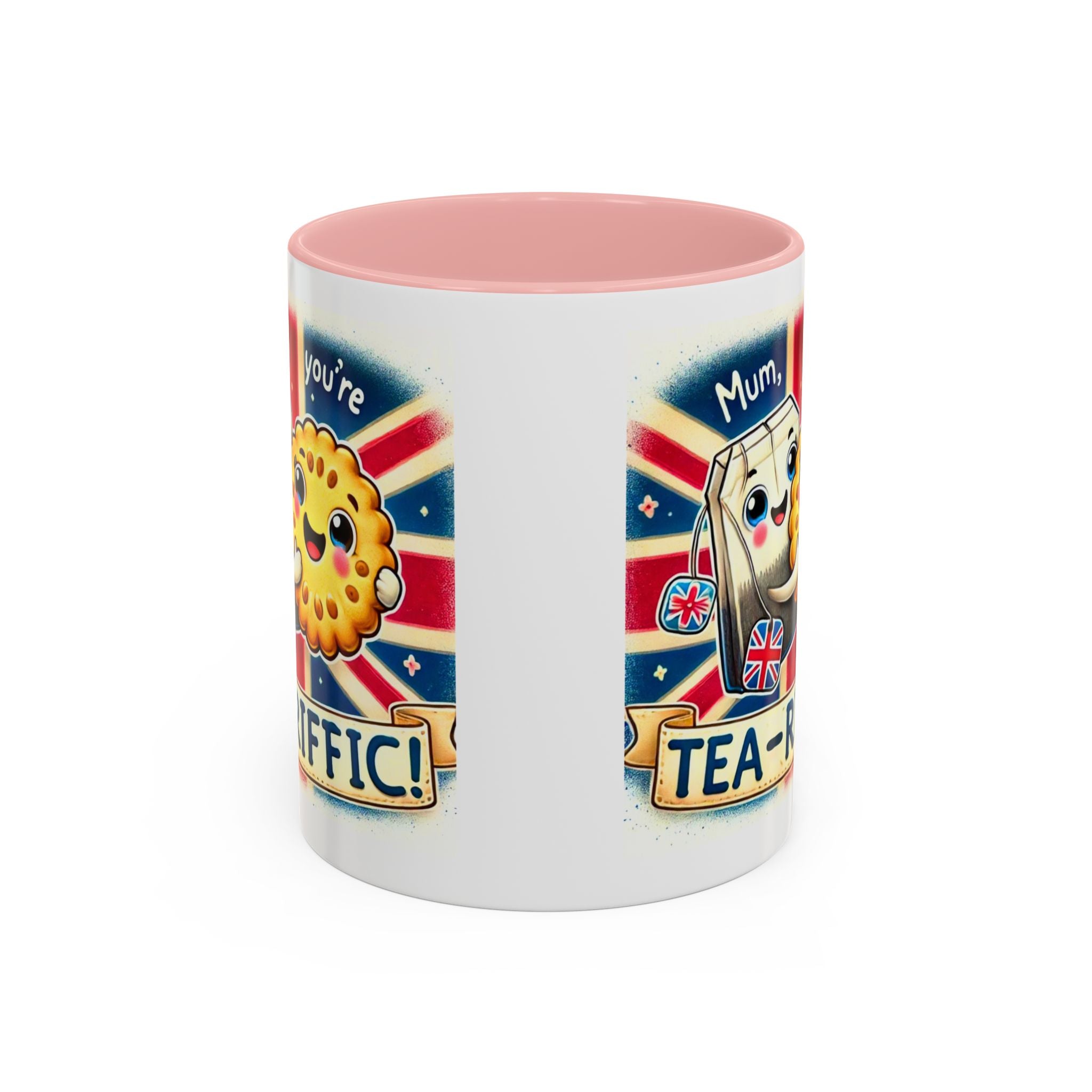 Mum, You're Tea-Riffic! 11oz Accent Mug | Funny British Mothers Day Gift | Cute Tea Lover Accent Cup | Funny Pun Mug | Gift for Mum