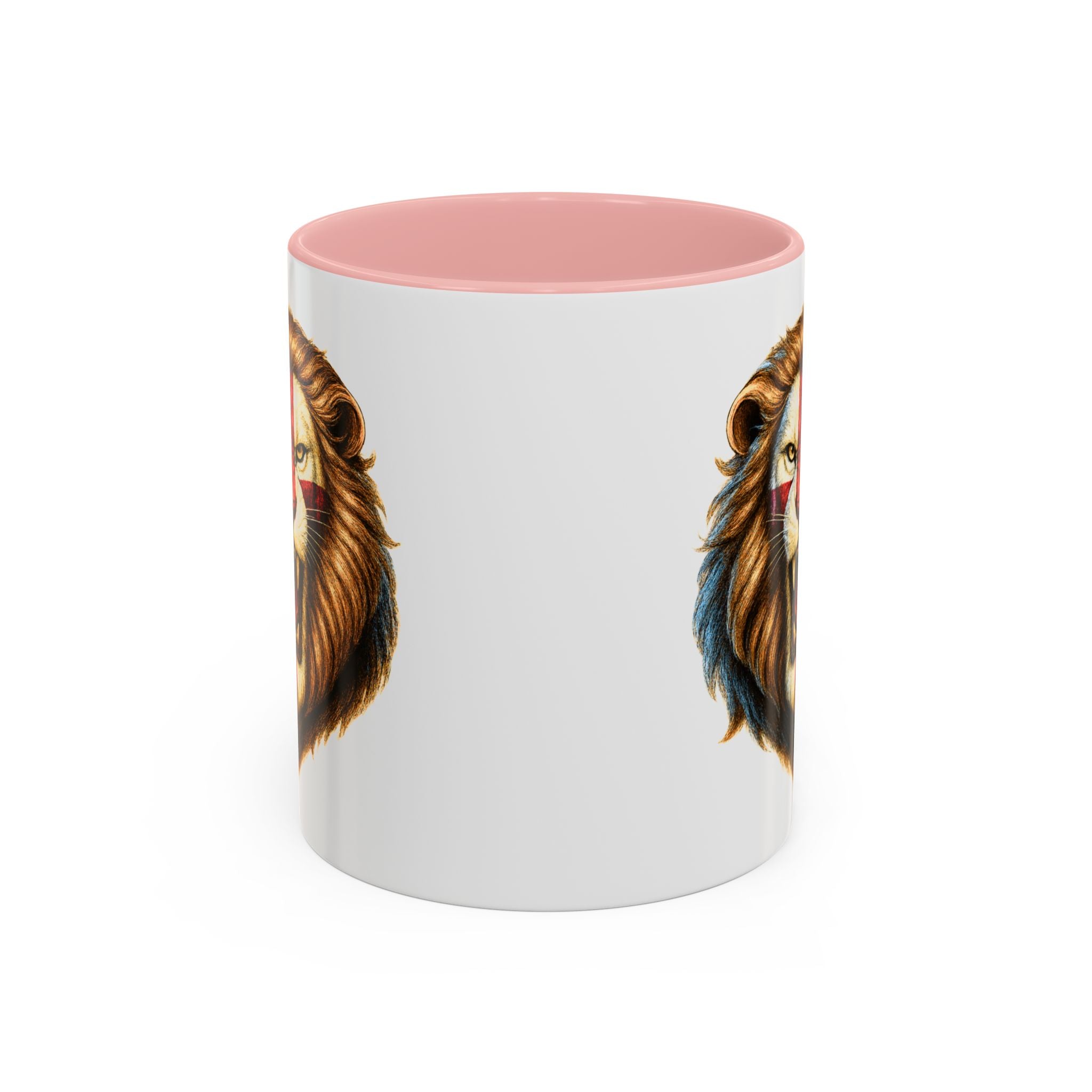 Roaring English Lion Accent Mug | St. George's Cross Patriotic Coffee Cup | Funny Medieval England Gift in Glossy Finish