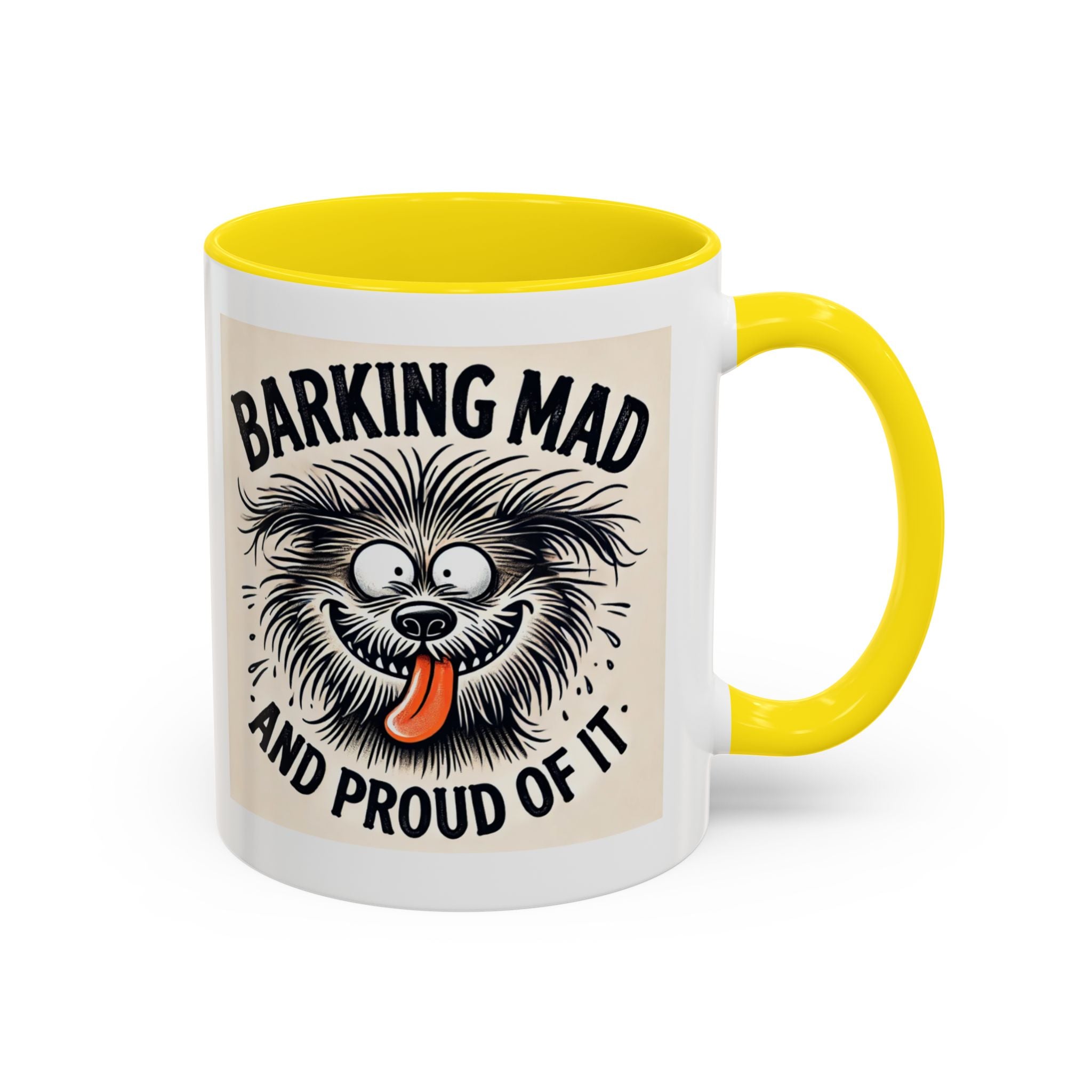 Barking Mad and Proud of It - Funny Dog Accent Coffee Mug | 11oz Ceramic Cup for Office Workers, Secret Santa Gift, Novelty Mug
