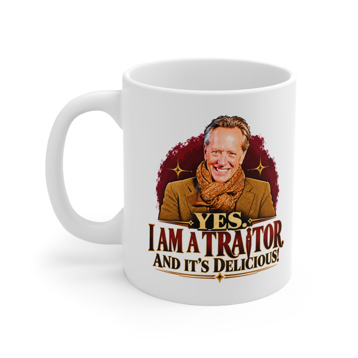 Richard E Grant Yes I Am a Traitor and It's Delicious Celebrity Traitors mug