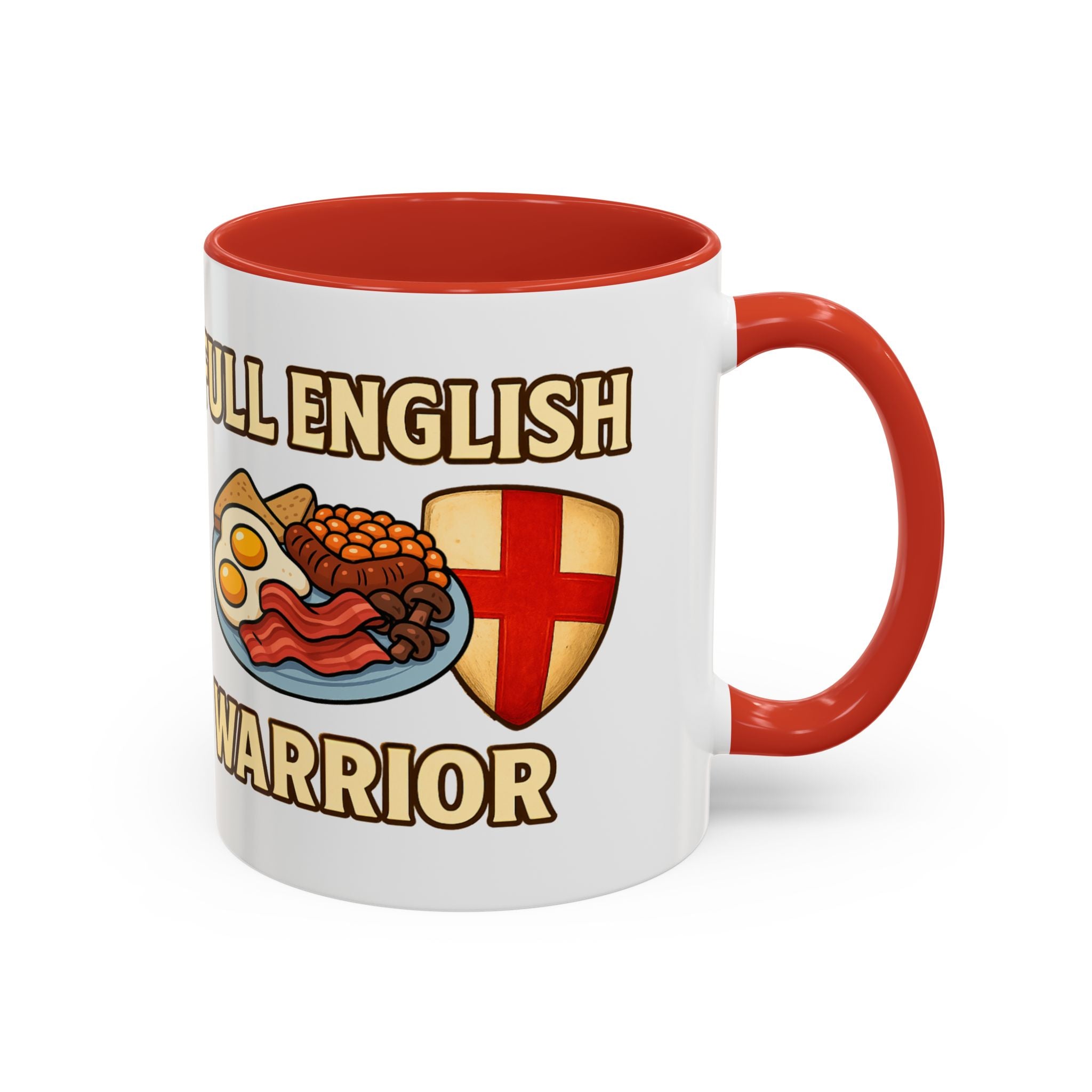 FULL ENGLISH WARRIOR | Funny 11oz Accent Coffee Mug | British Fry Up Lover Gift | Breakfast Enthusiast, English Culture