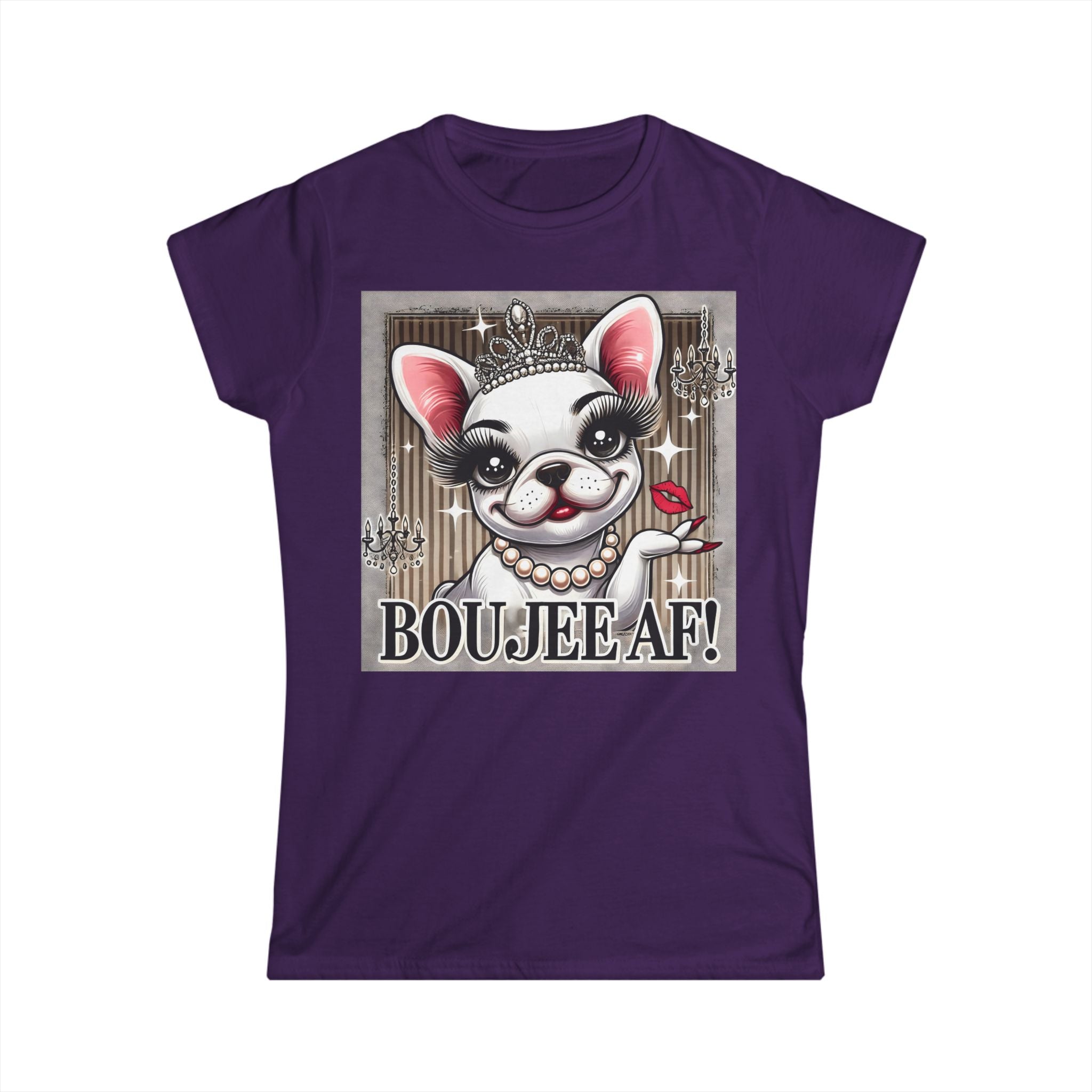 Boujee AF French Bulldog T-Shirt | Funny Dog Lover Tee for Women | Sassy Frenchie Gift | Cute & Comfy Dog Mum Shirt