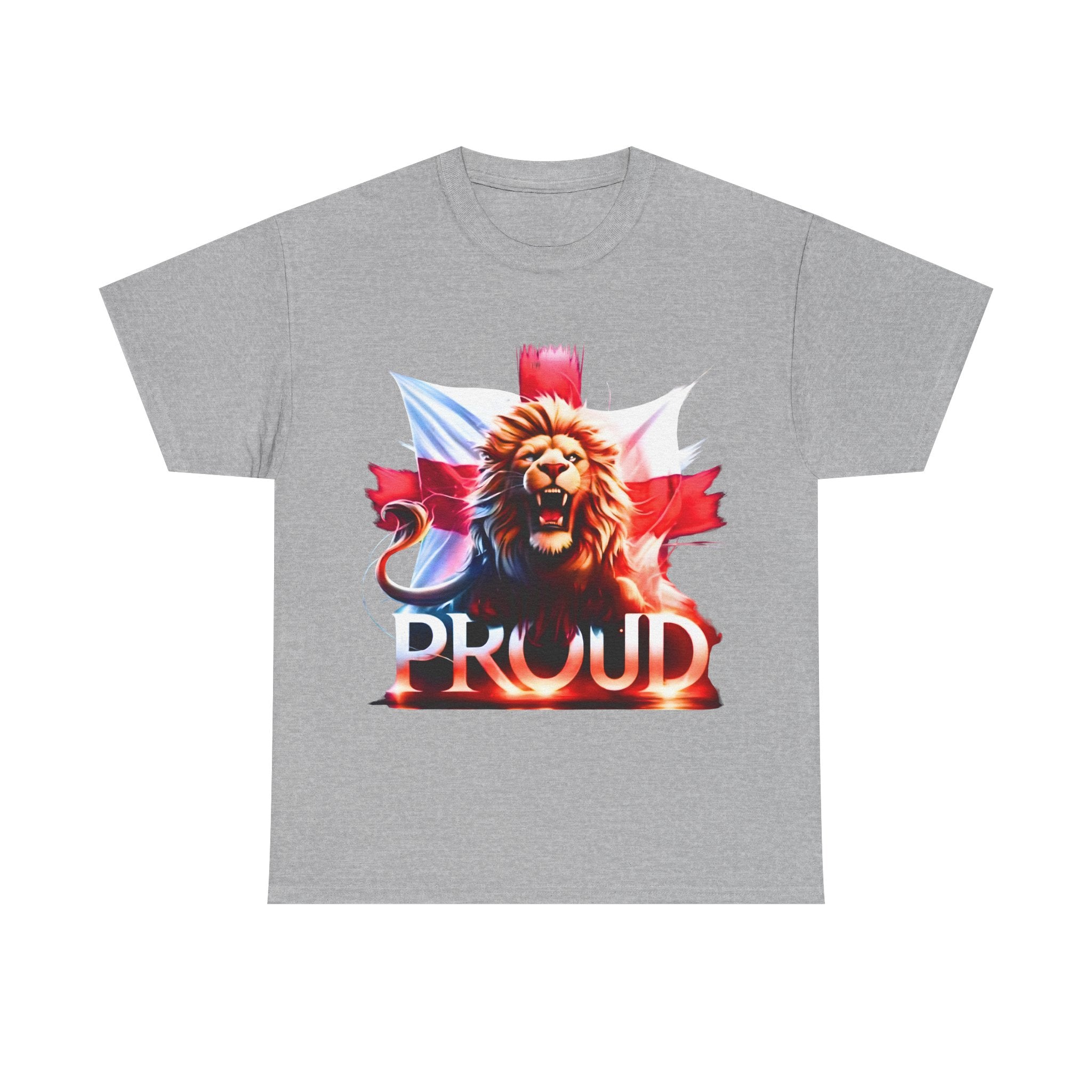Proud Lion Unisex Cotton Tee (Transparent Background) | English Patriot Shirt | MEGA | Patriotic UK T-Shirt | National Pride Rally Merch