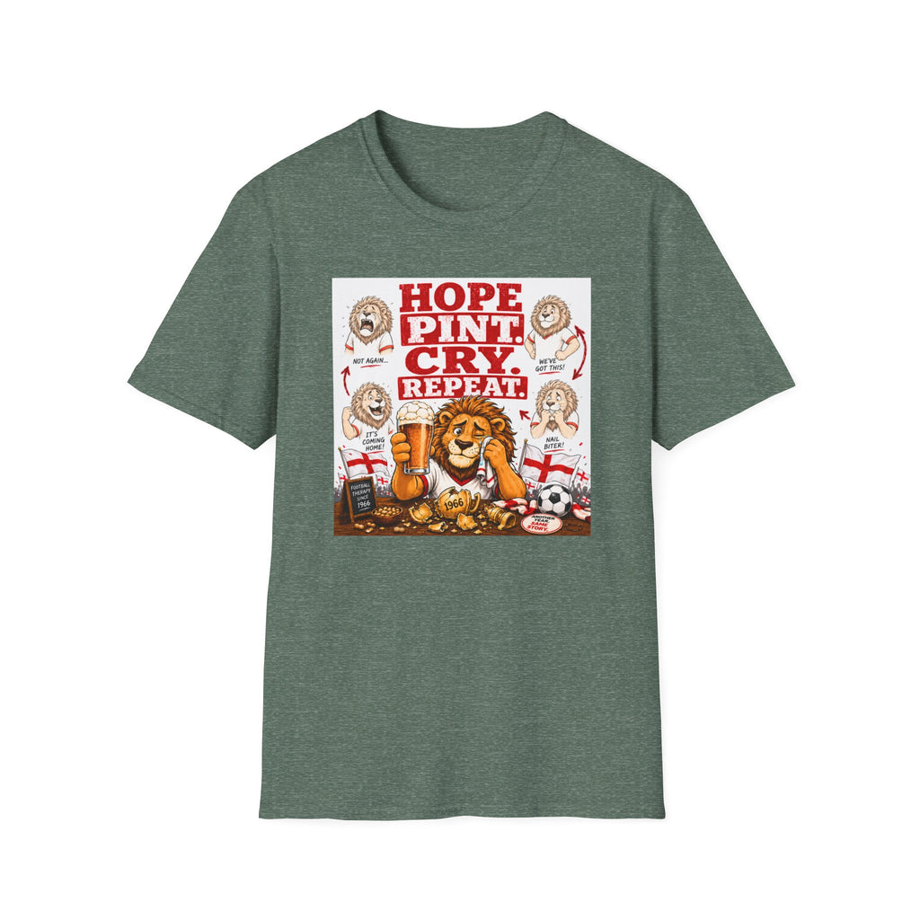 Three Lions Hope Pint Cry Repeat England football t-shirt, photo 5