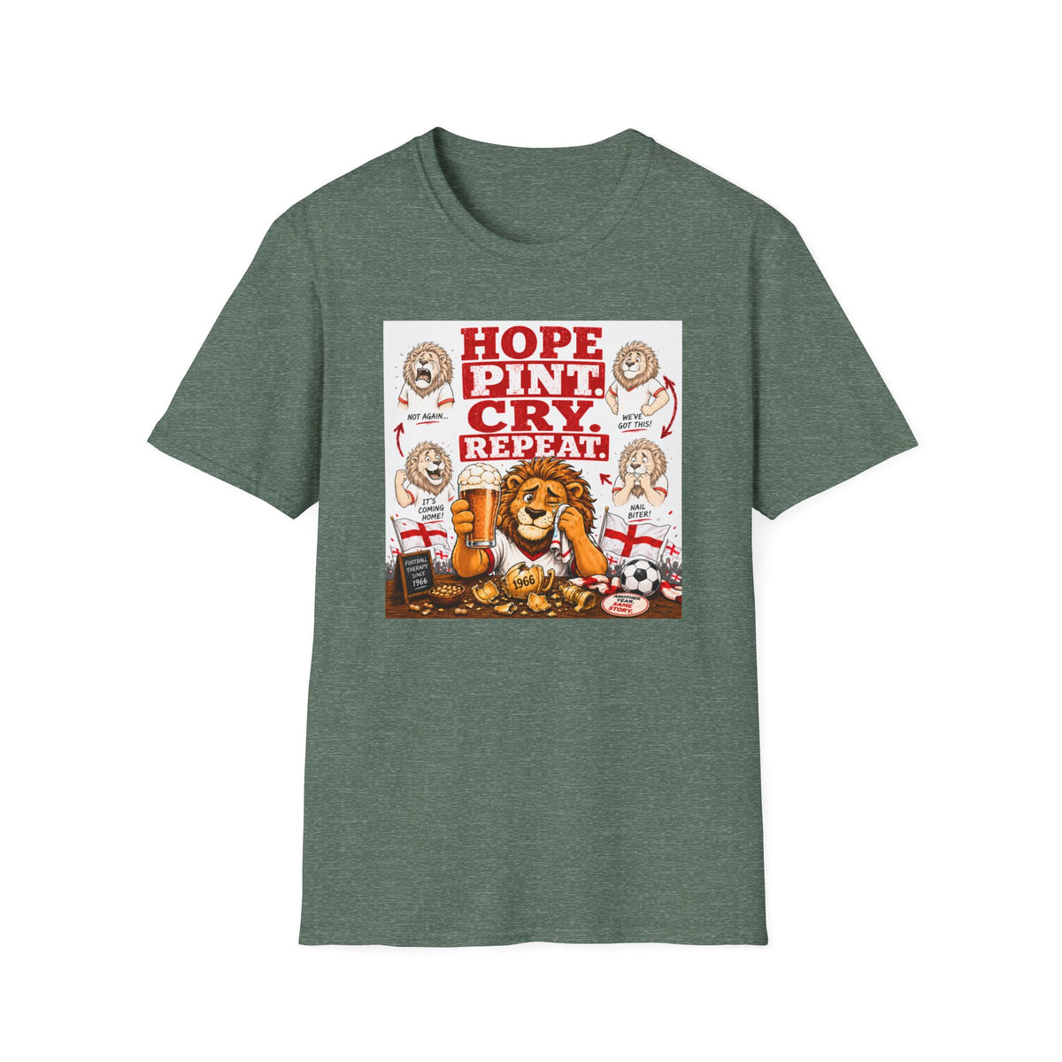 Three Lions Hope Pint Cry Repeat England football t-shirt, photo 5