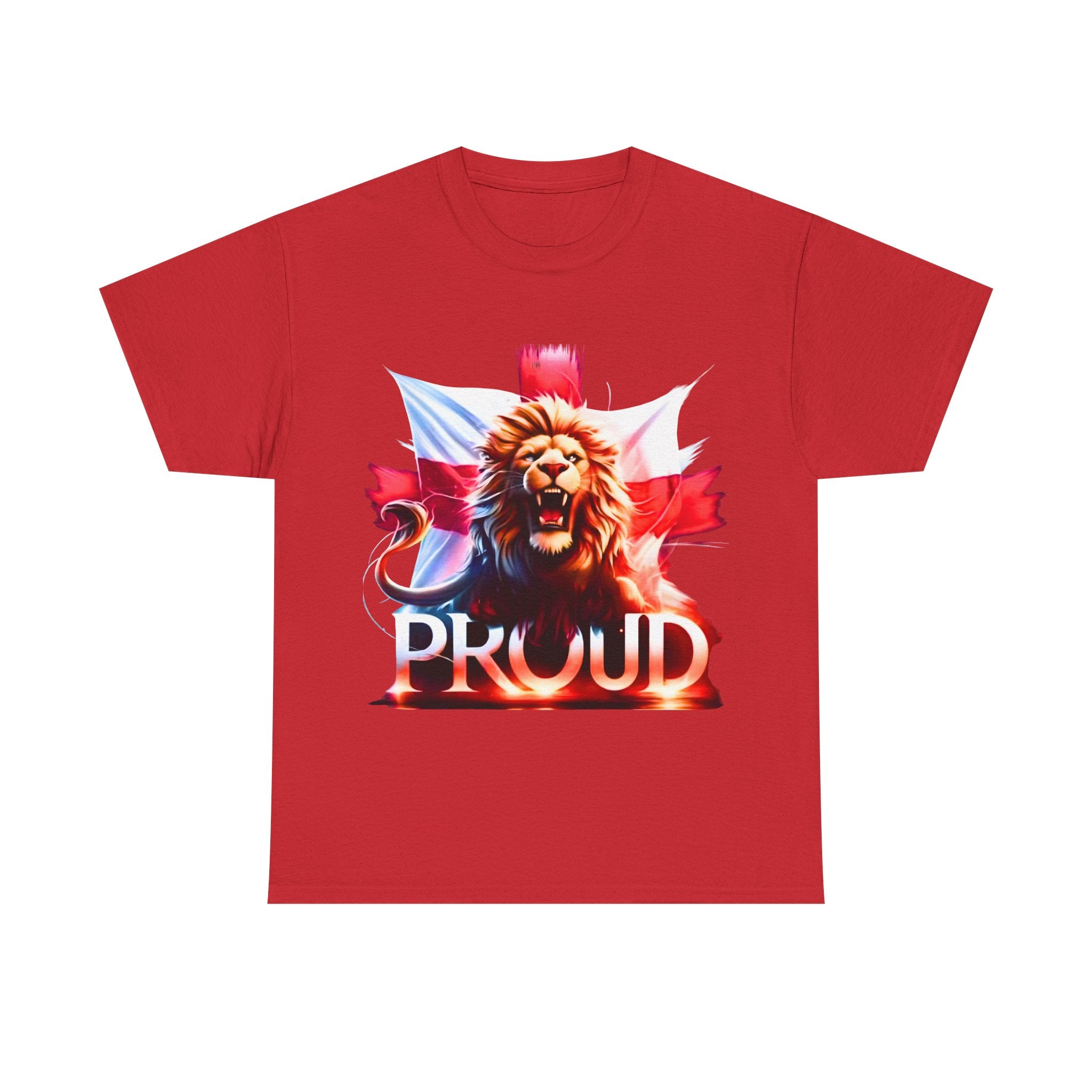 Proud Lion Unisex Cotton Tee (Transparent Background) | English Patriot Shirt | MEGA | Patriotic UK T-Shirt | National Pride Rally Merch