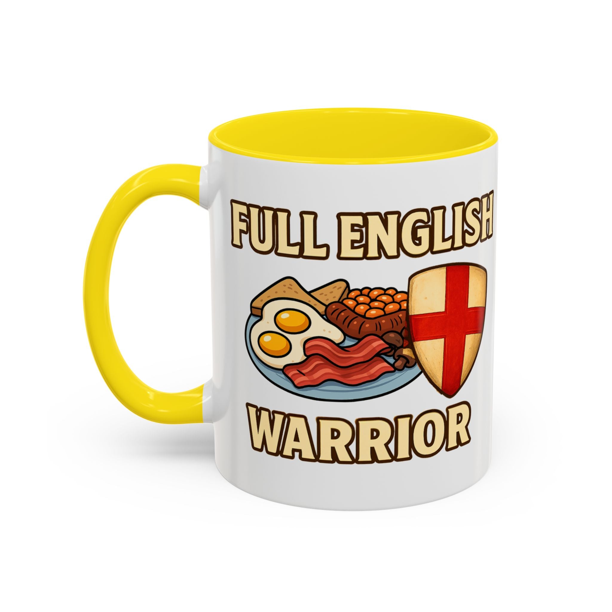 FULL ENGLISH WARRIOR | Funny 11oz Accent Coffee Mug | British Fry Up Lover Gift | Breakfast Enthusiast, English Culture